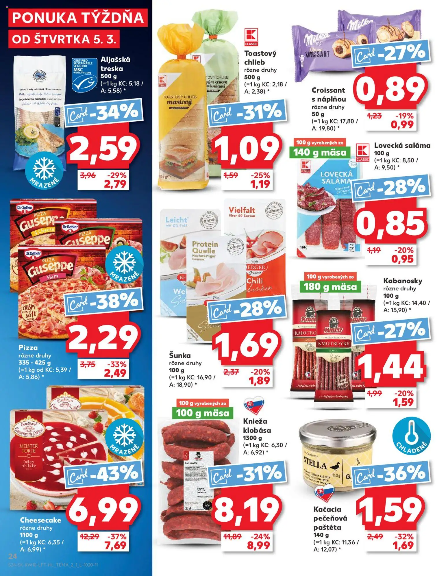 Kaufland SK akciós ujság - amely érvényes a következő dátumtól: 2026.03.05. | Oldal: 24 | Termékek: Chili, Seafood, Croissant, Milka