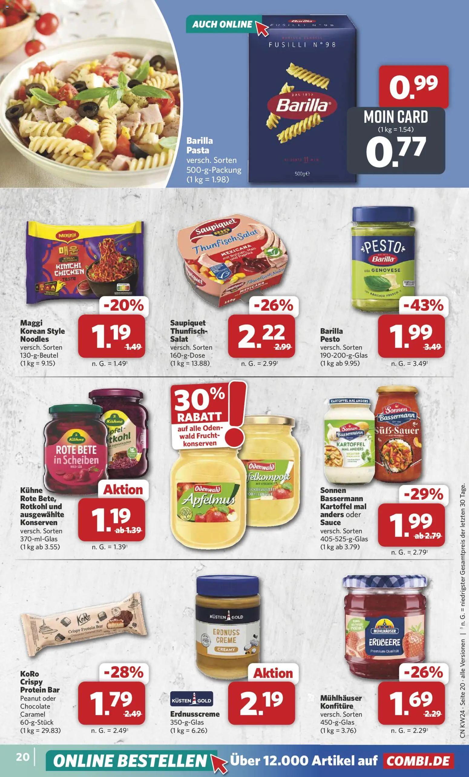Combi Prospekt – gültig ab 08.06.2026 | Seite: 20 | Produkte: Rotkohl, Paprika, Pasta, Salat
