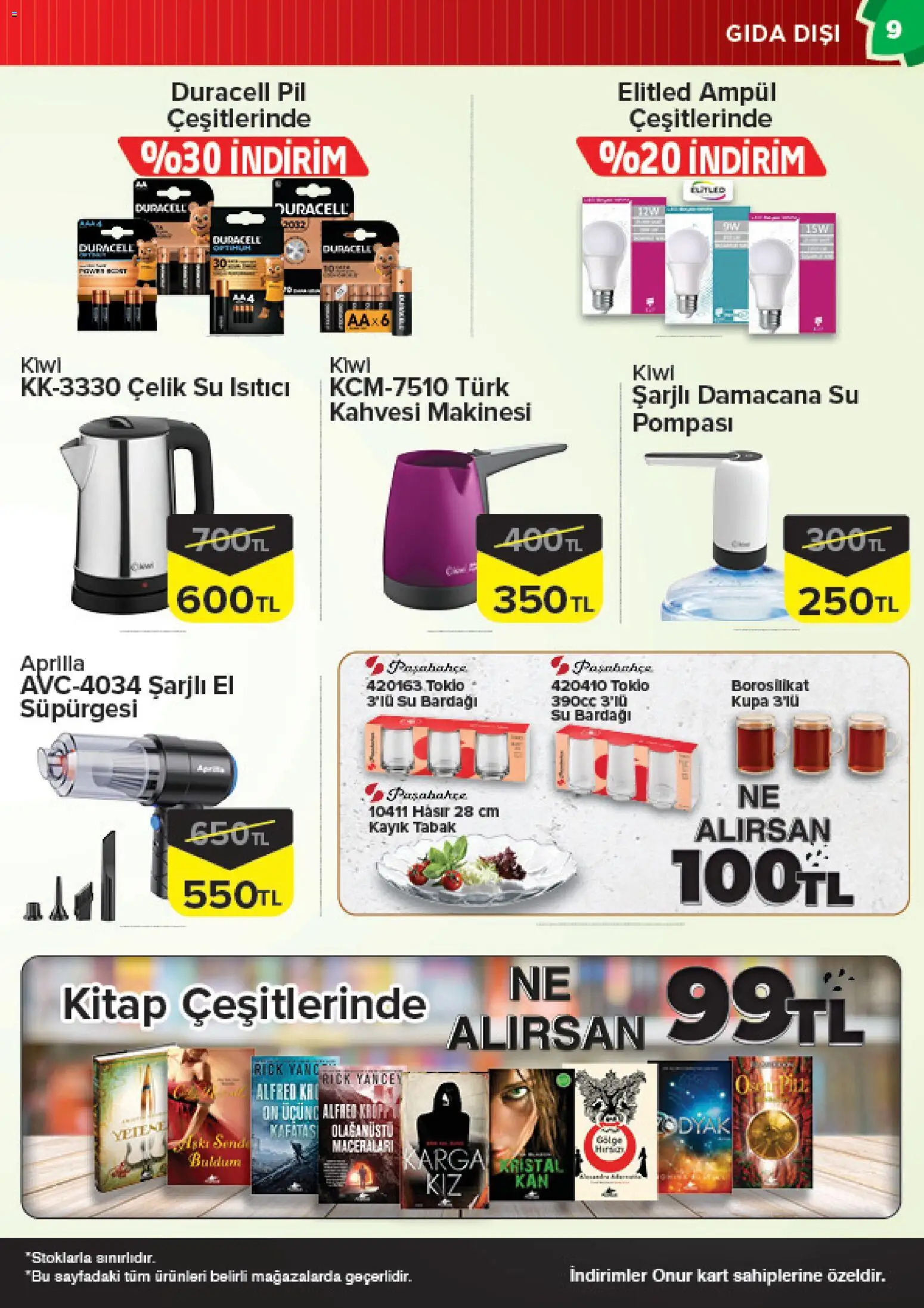 Onur Market Katalog Bursa - 13 Ekim 2026 tarihinden itibaren geçerlidir | Sayfa: 9 | Ürünler: Su ısıtıcı, Pil, Su, Su bardağı