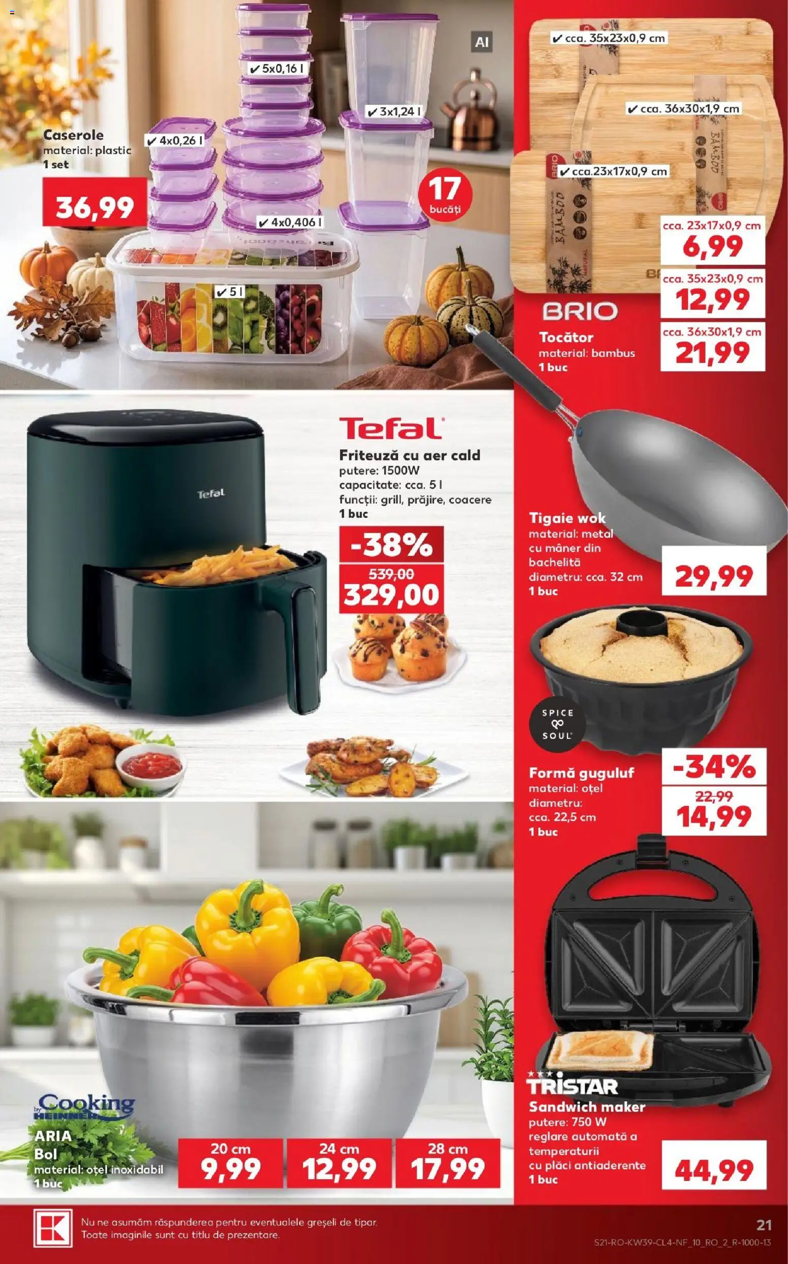 Kaufland RO akciós ujság - amely érvényes a következő dátumtól: 2026.09.23. | Oldal: 21 | Termékek: Wok, Tefal