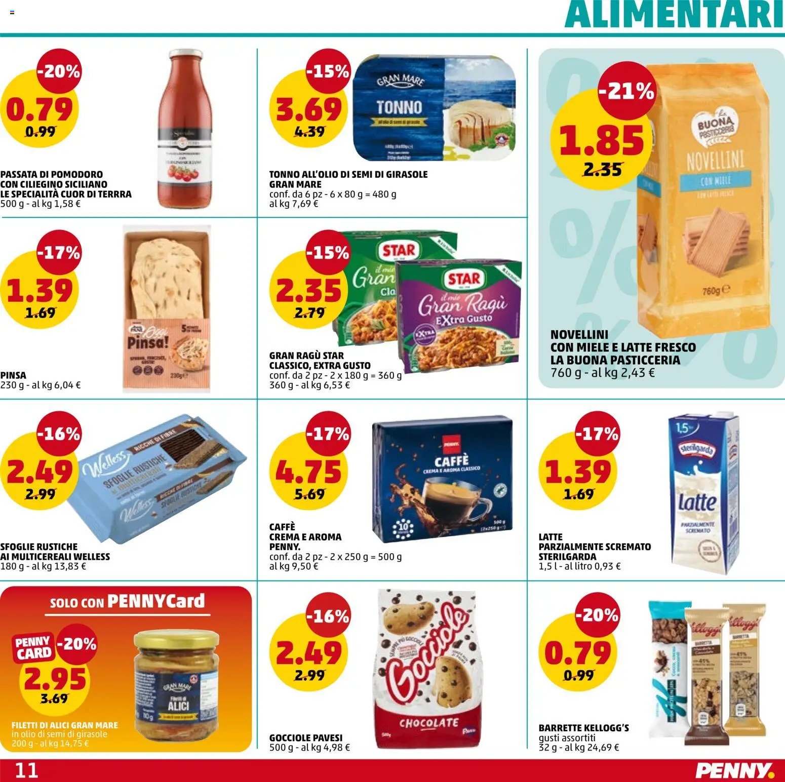 Volantino PENNY del 16/07/2026 | Pagina: 11 | Prodotti: Pizza, Latte, Crackers, Miele