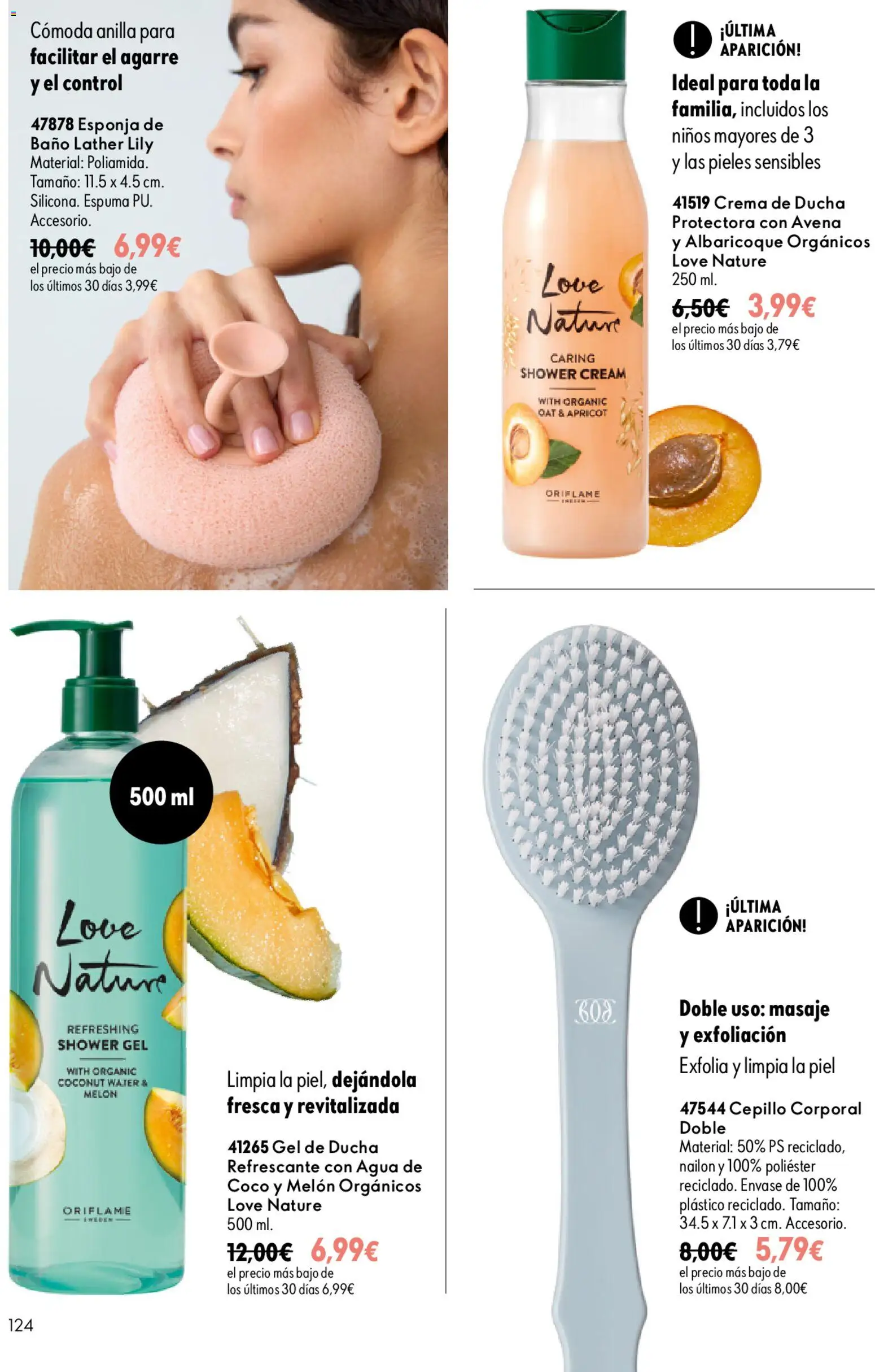 Oriflame - Catálogo Campaña 13 │ válido desde el 16/09/2026 | Página: 124 | Productos: Esponja, Cepillo, Cómoda, Agua