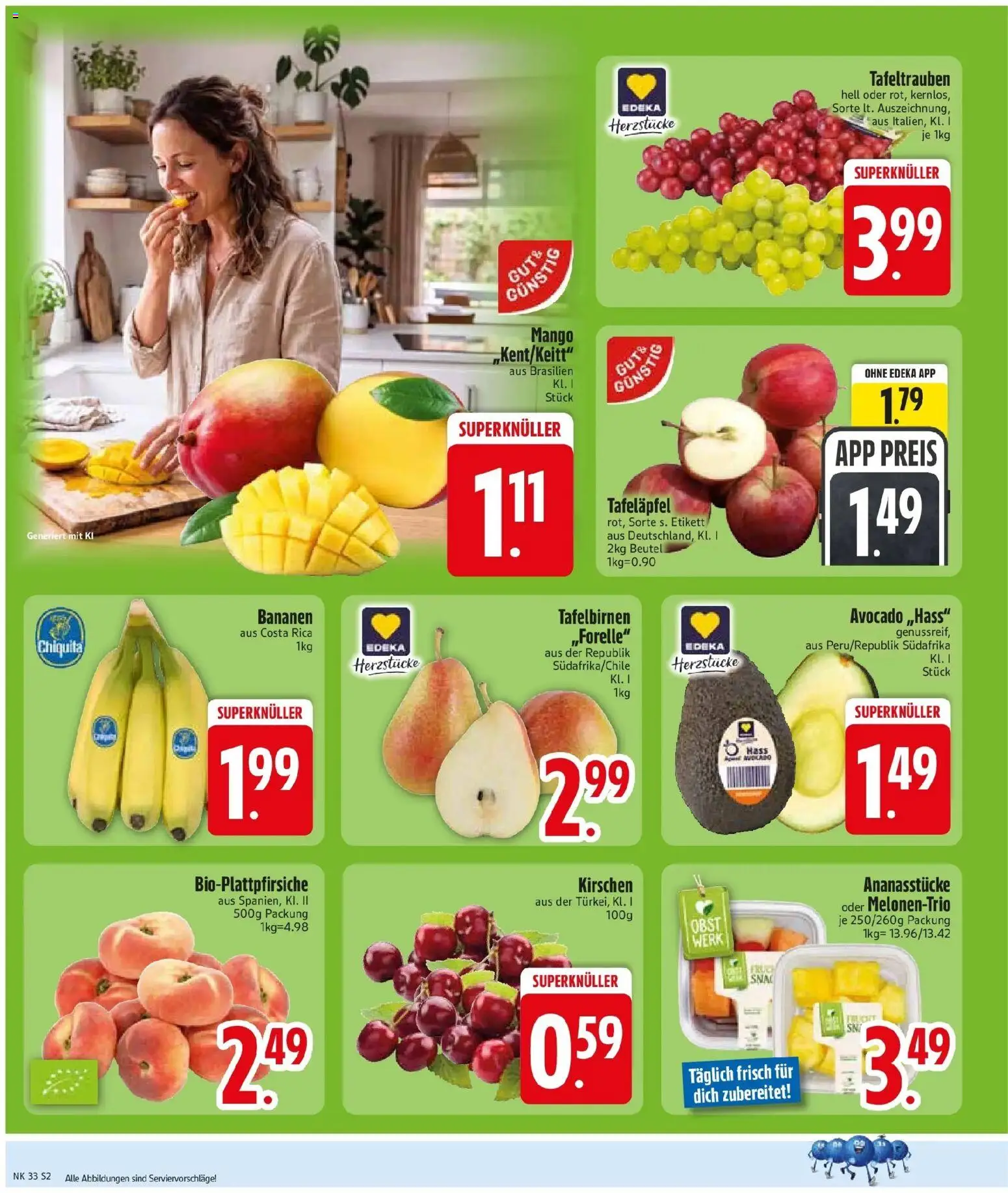 Edeka Prospekt Hunderdorf (ab 10.08.2026) » Angebote Online | Seite: 4 | Produkte: Bananen, Kirschen, Avocado, Mango