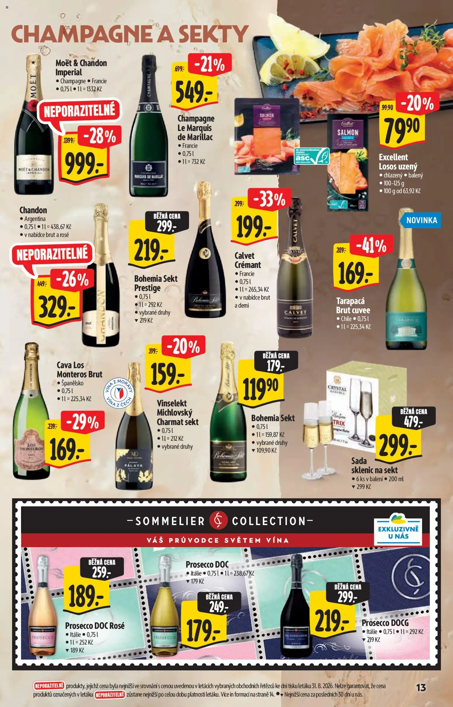 Albert katalog - Hypermarket - Víno od 09.09.2026 | Strana: 13 | Produkty: Prosecco, Sekt, Losos, Champagne