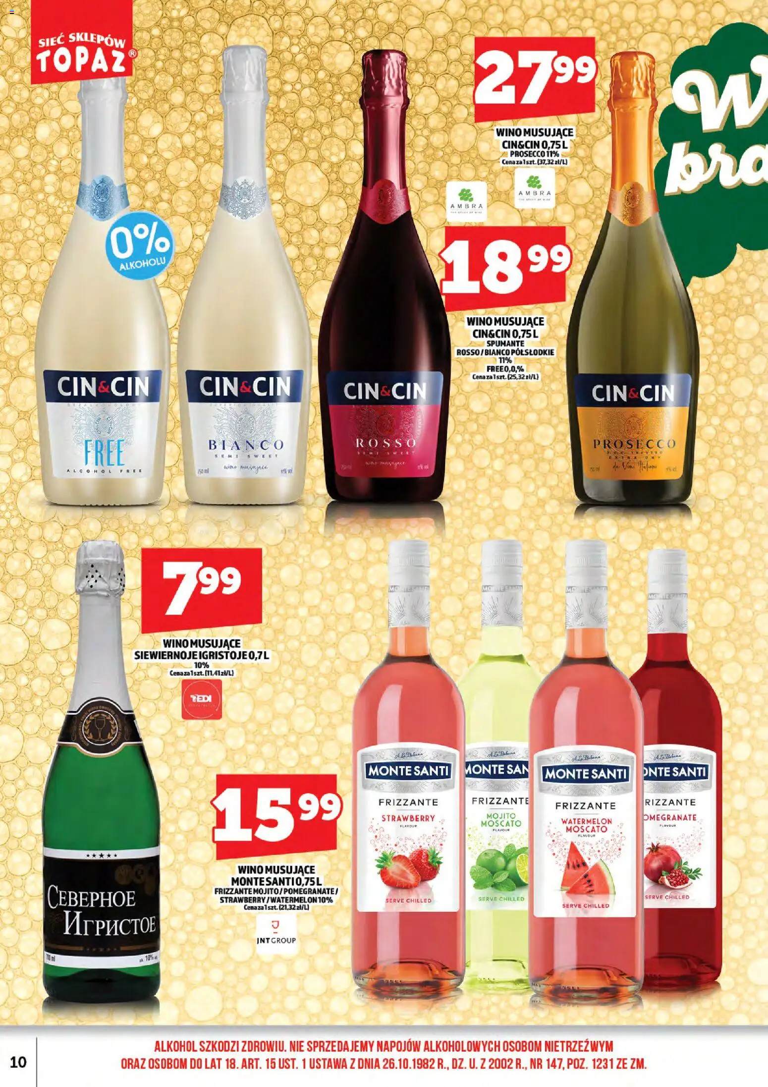Topaz gazetka alkoholowa od 01.06.2026 | Strona: 12 | Produkty: Monte Santi, Wino, Alkohol, Prosecco