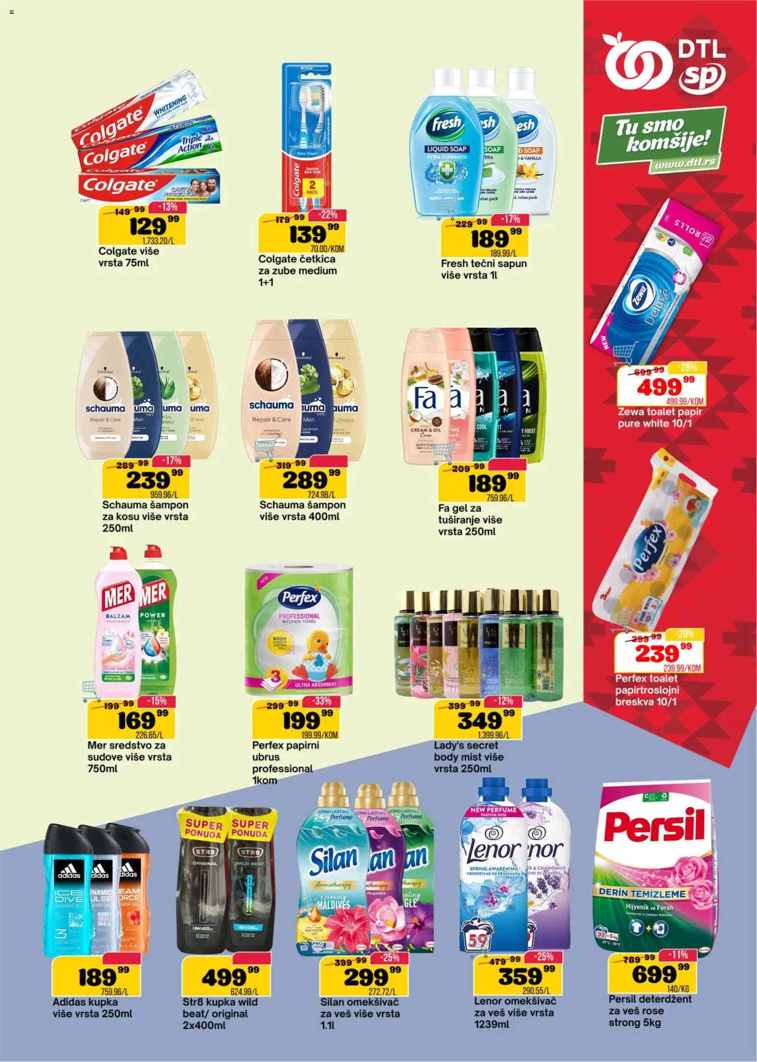 Senta Promet katalog - važi od 29.07.2026 | Strana: 13 | Proizvode: Deterdžent, Colgate, Toalet papir, Breskva