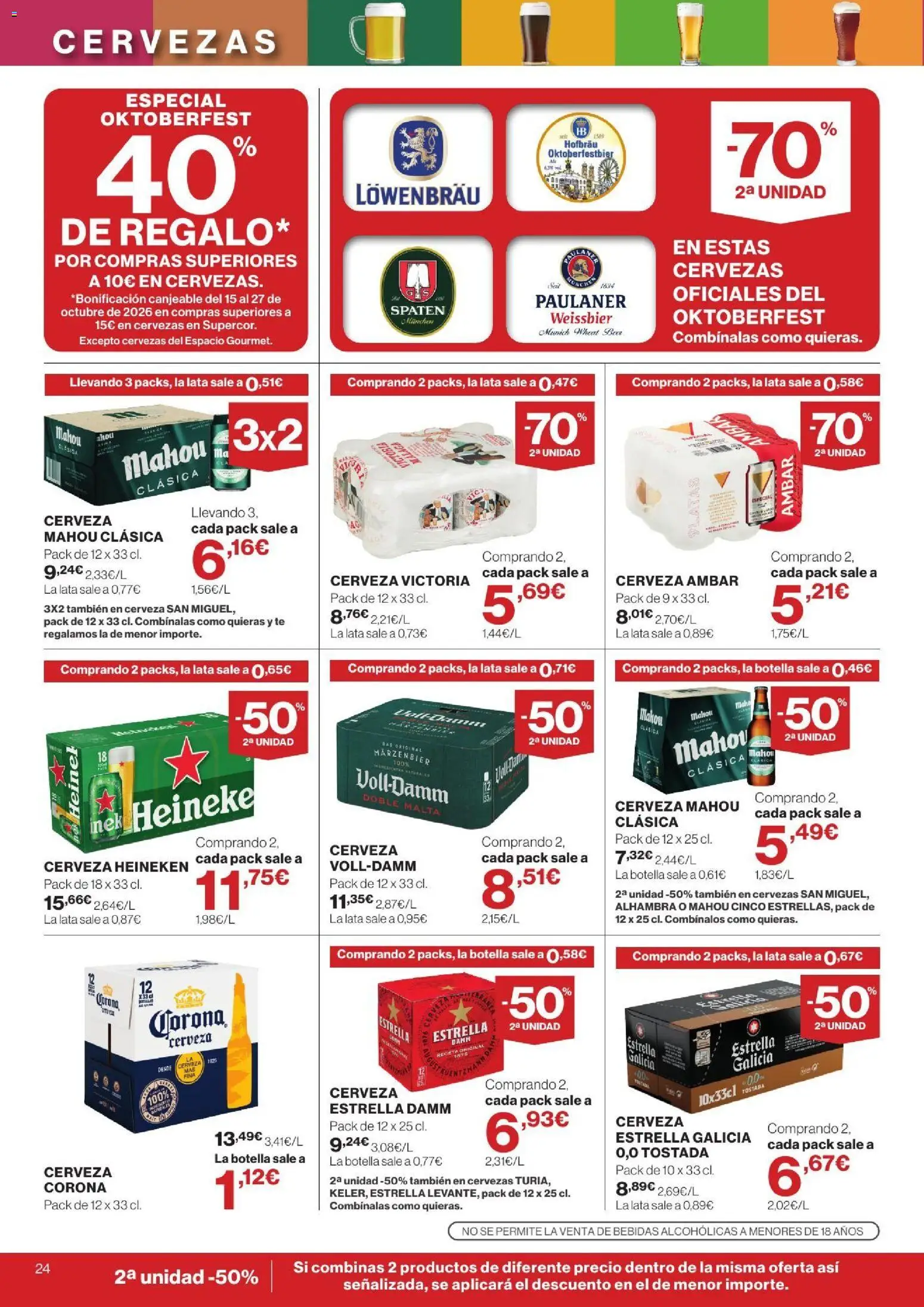 Supercor folleto │ válido desde el 24/09/2026 | Página: 24 | Productos: Cerveza, Té, Cerveza Heineken, Bebidas