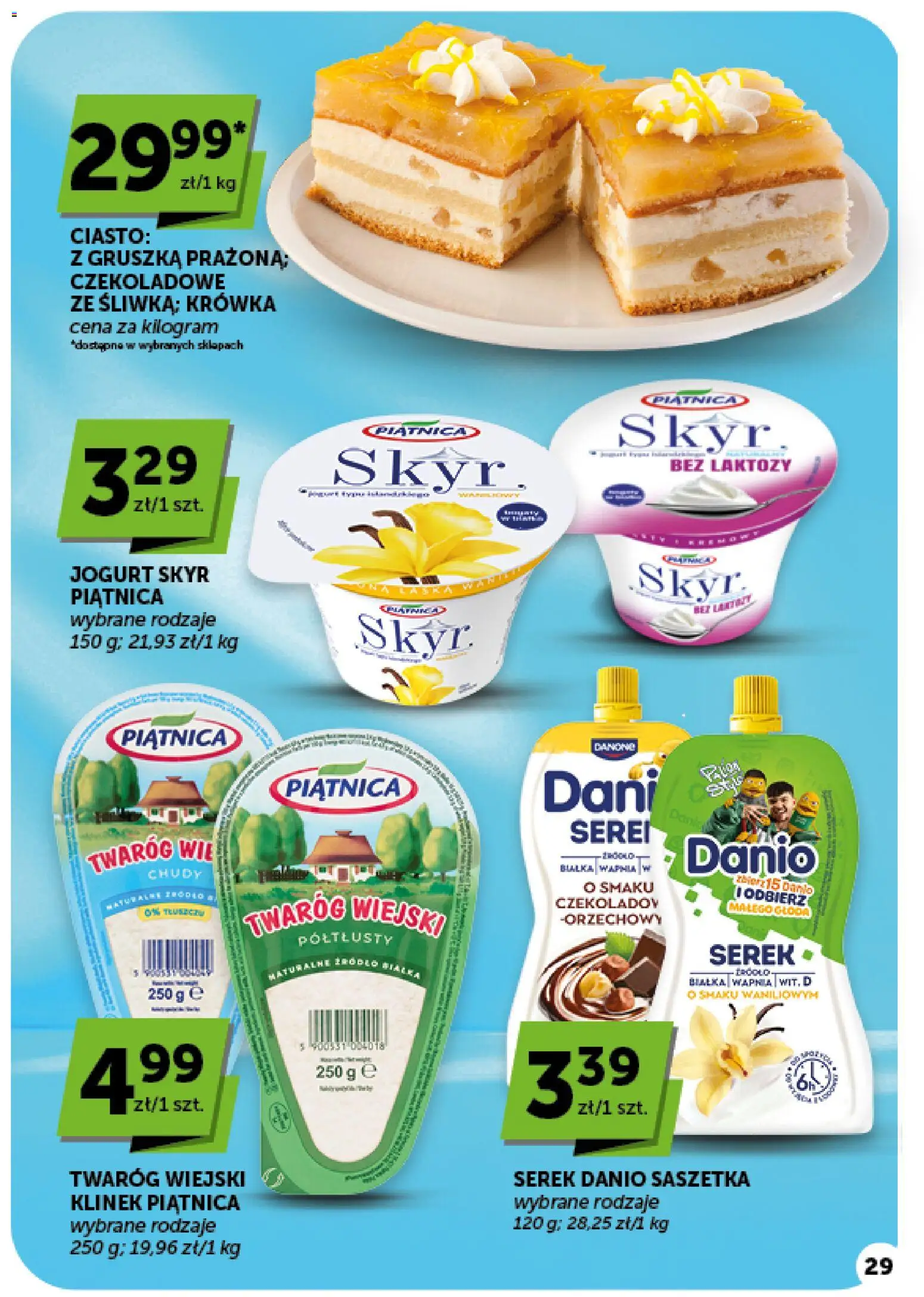 Groszek gazetka od 08.10.2026 | Strona: 29 | Produkty: Jogurt Skyr, Gruszka, Piątnica, Skyr piątnica