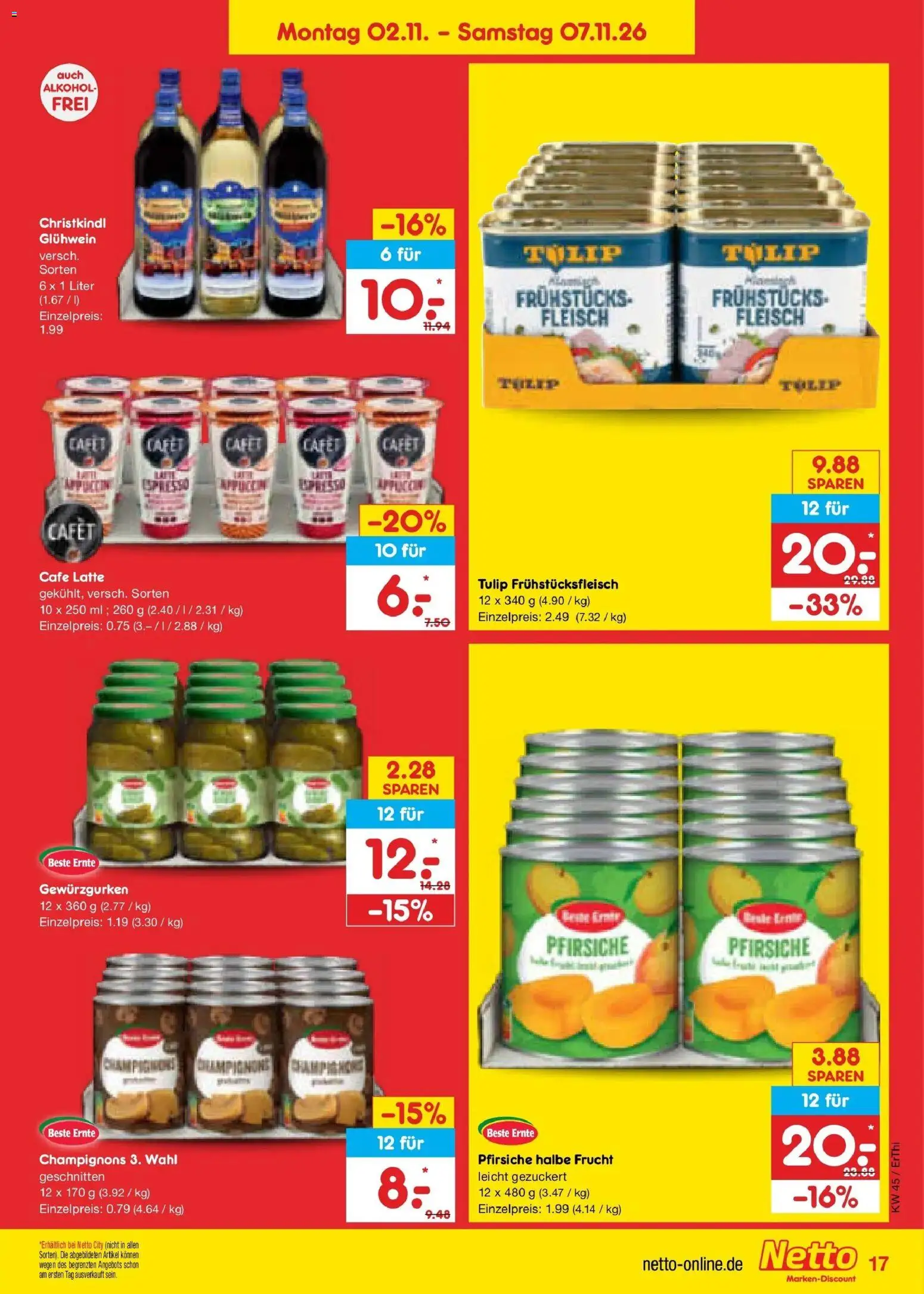 Netto Marken-Discount Prospekt Pirna – gültig ab 02.11.2026 | Seite: 31 | Produkte: Champignons, Alkohol, Fleisch
