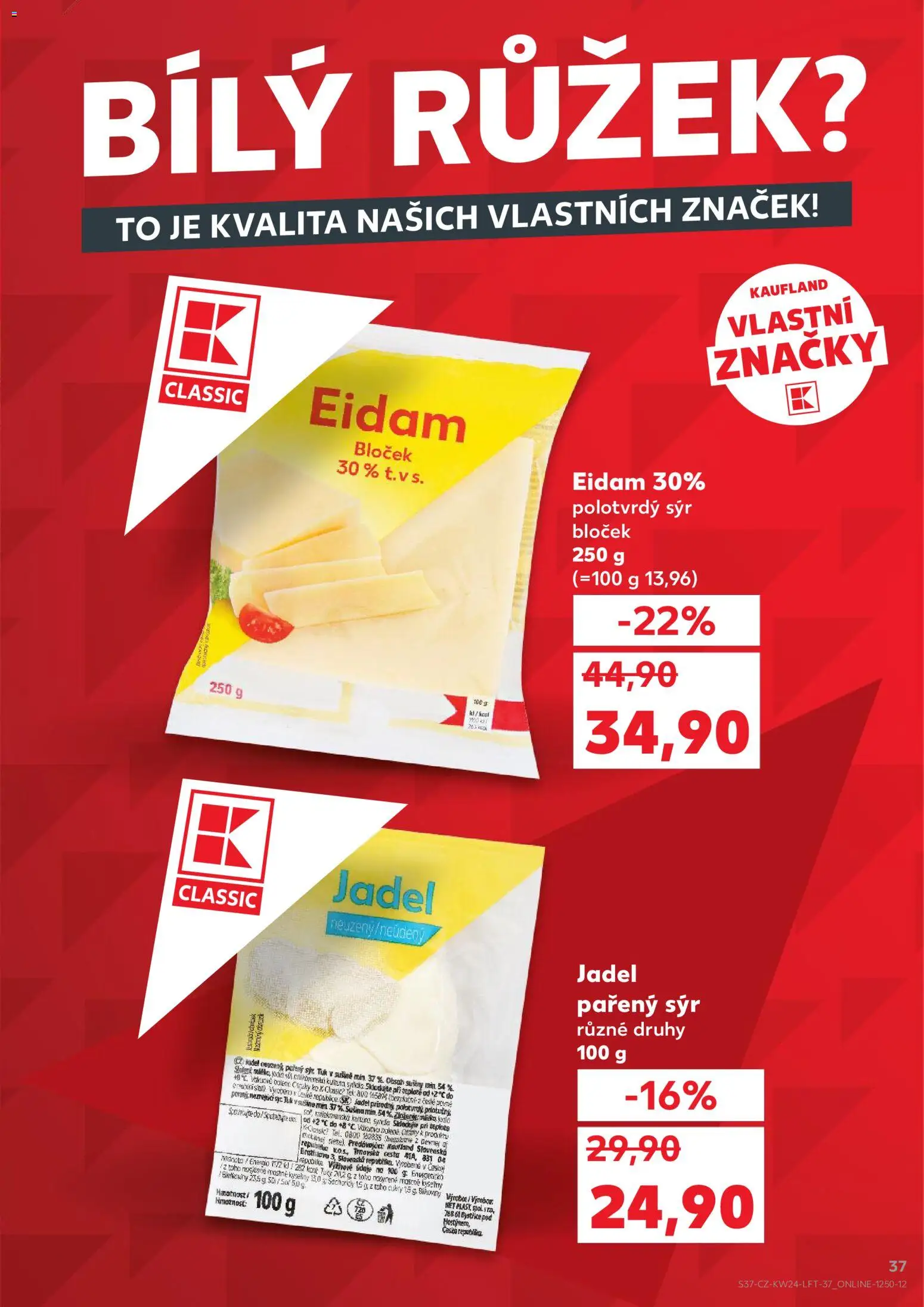 Kaufland leták - Plzeň od 10.06.2026 | Strana: 37 | Produkty: Sýr, Eidam