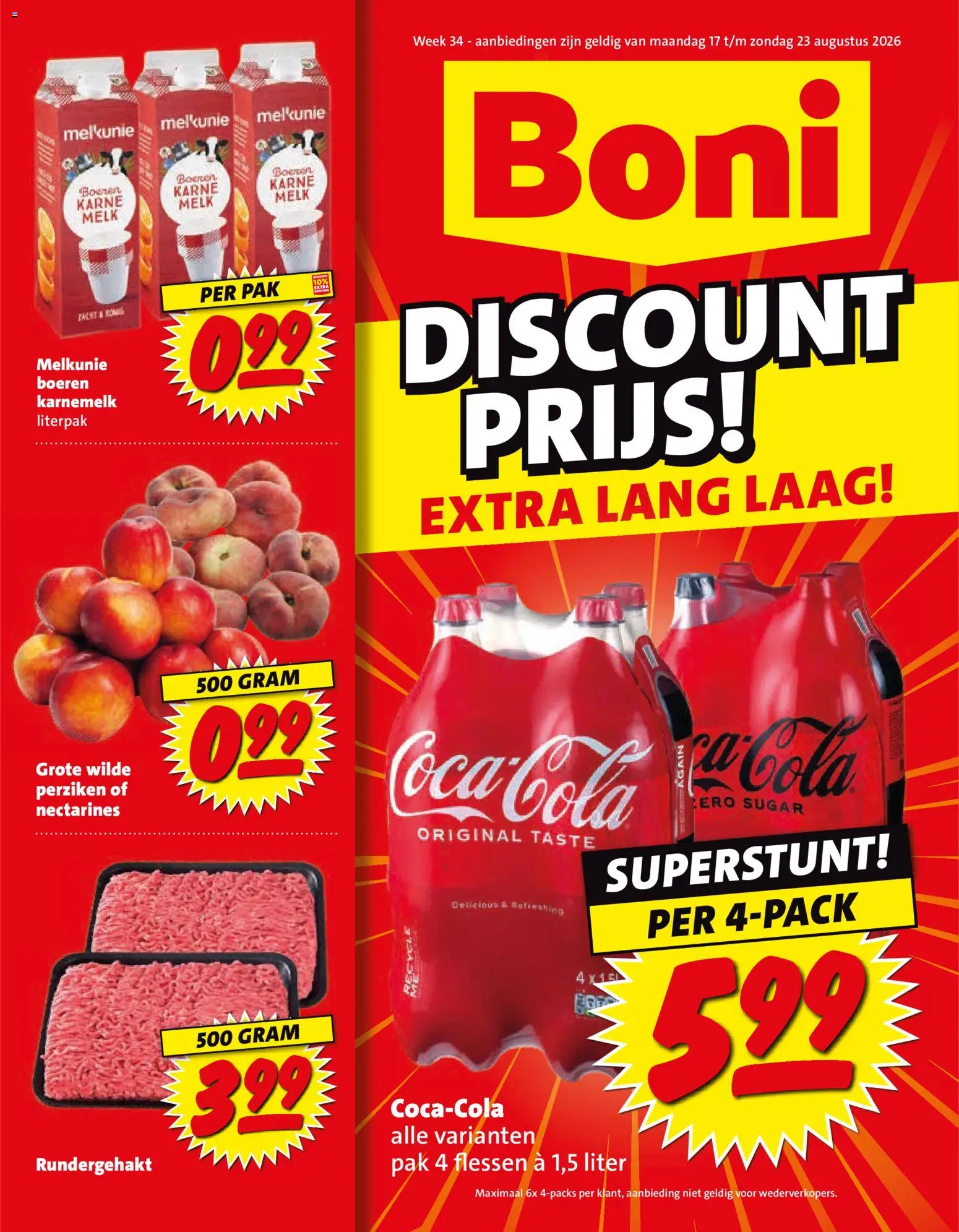 {H1} | Pagina: 1 | Producten: Nectarines, Melk, Karnemelk, Perziken