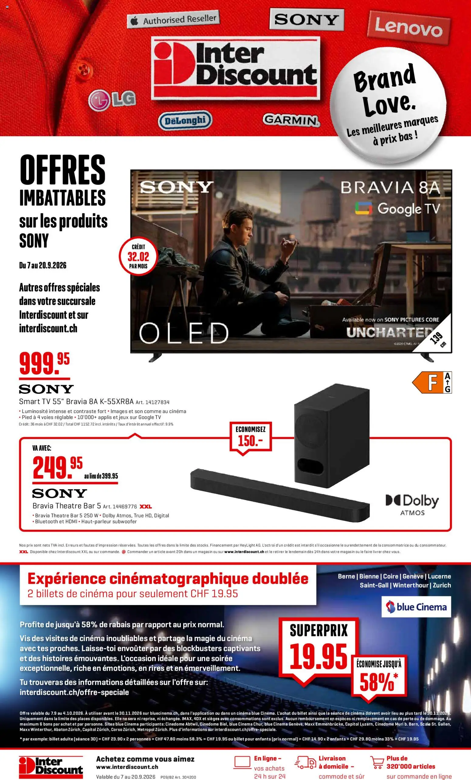 Interdiscount aktionen Offres – gültig ab 07.09.2026 | Seite: 1 | Produkte: TV, Lenovo, Sony
