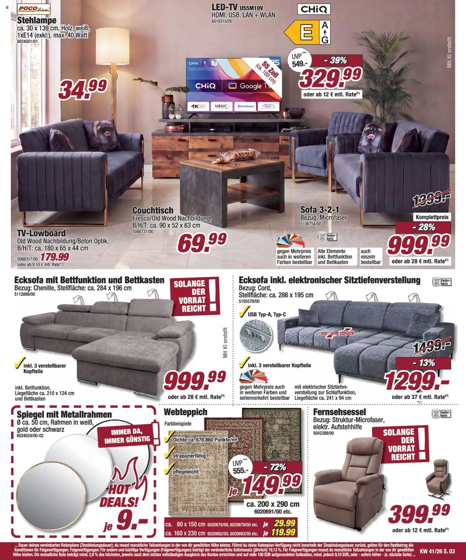 Poco Prospekt – gültig ab 04.10.2026 | Seite: 3 | Produkte: USB, Ecksofa, Sofa, Couchtisch