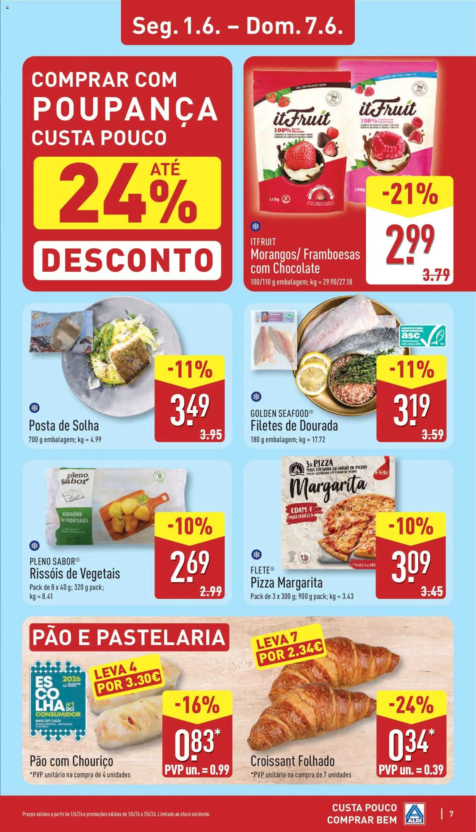 Aldi folheto │ válido de 01.06.2026 | Página: 7 | Produtos: Dourada, Forno, Chouriço, Massa