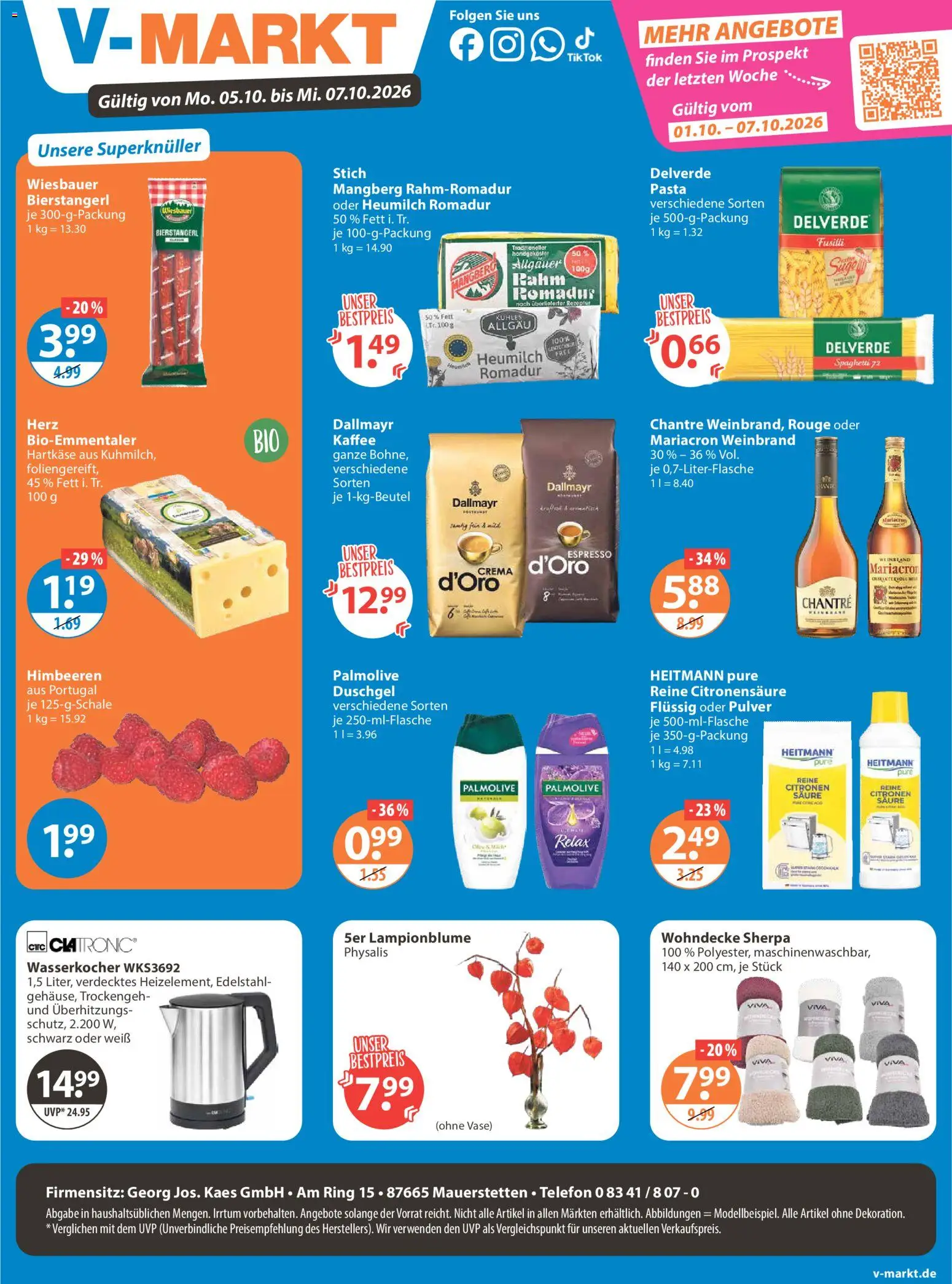 V-Markt Angebote – gültig ab 01.10.2026 | Seite: 23 | Produkte: Kaffee, Chantré, Pasta, Telefon