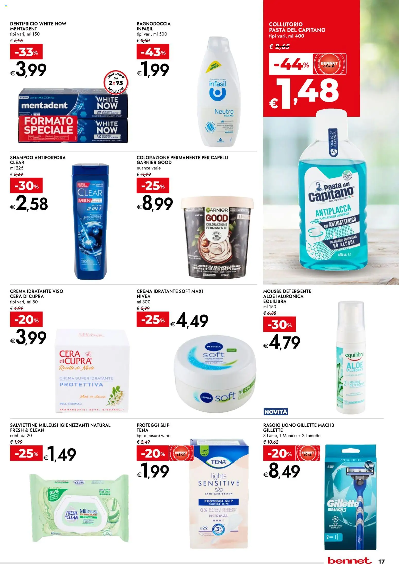 Volantino bennet del 09/07/2026 | Pagina: 17 | Prodotti: Shampoo, Dentifricio, Pasta, Aloe vera