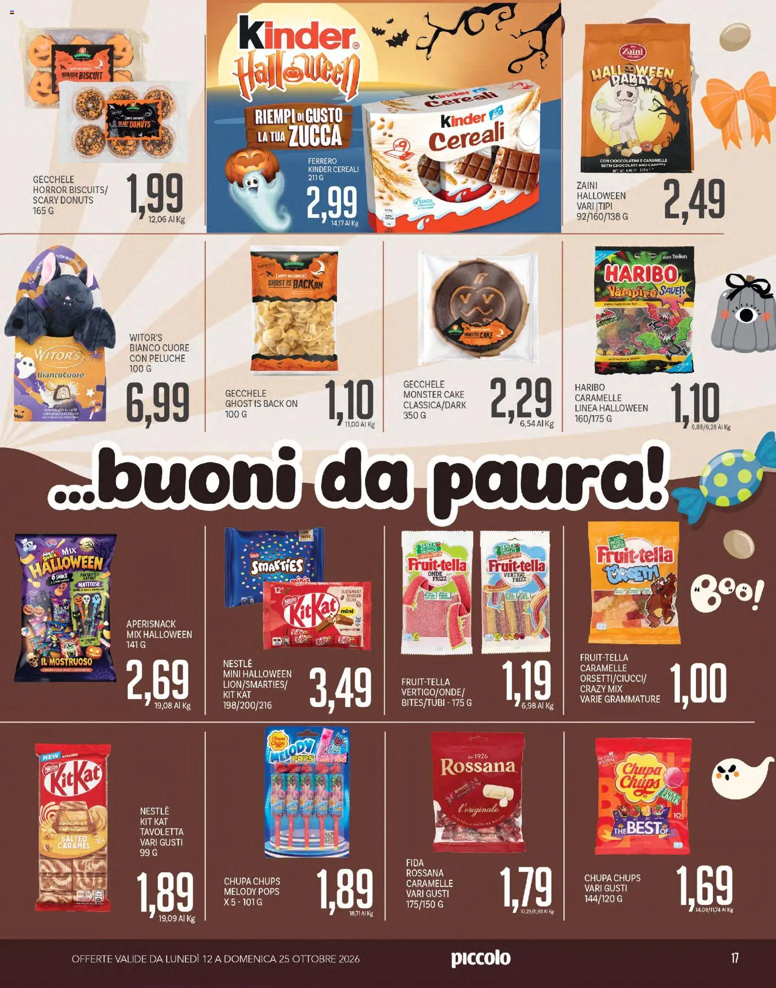 Volantino Piccolo del 12/10/2026 | Pagina: 17 | Prodotti: Caramelle, Latte, The, Tavoletta