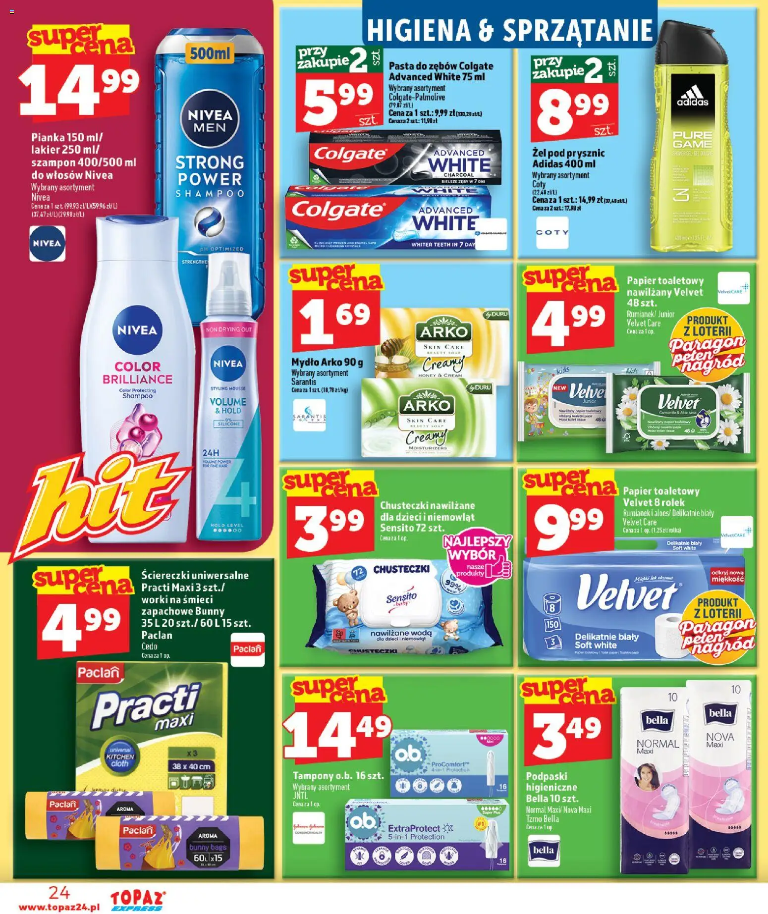 Topaz gazetka - Express od 24.09.2026 | Strona: 24 | Produkty: Papier toaletowy, Prysznic, Szampon, Woda