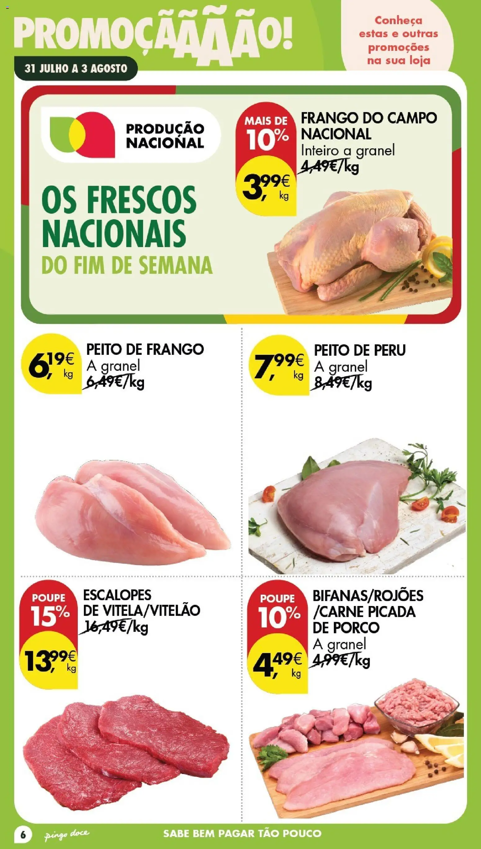 Pingo Doce Poupe este Fim de Semana │ válido de 31/07/2026 | Página: 6 | Produtos: Peito de frango, Peito de peru, Frango, Peru