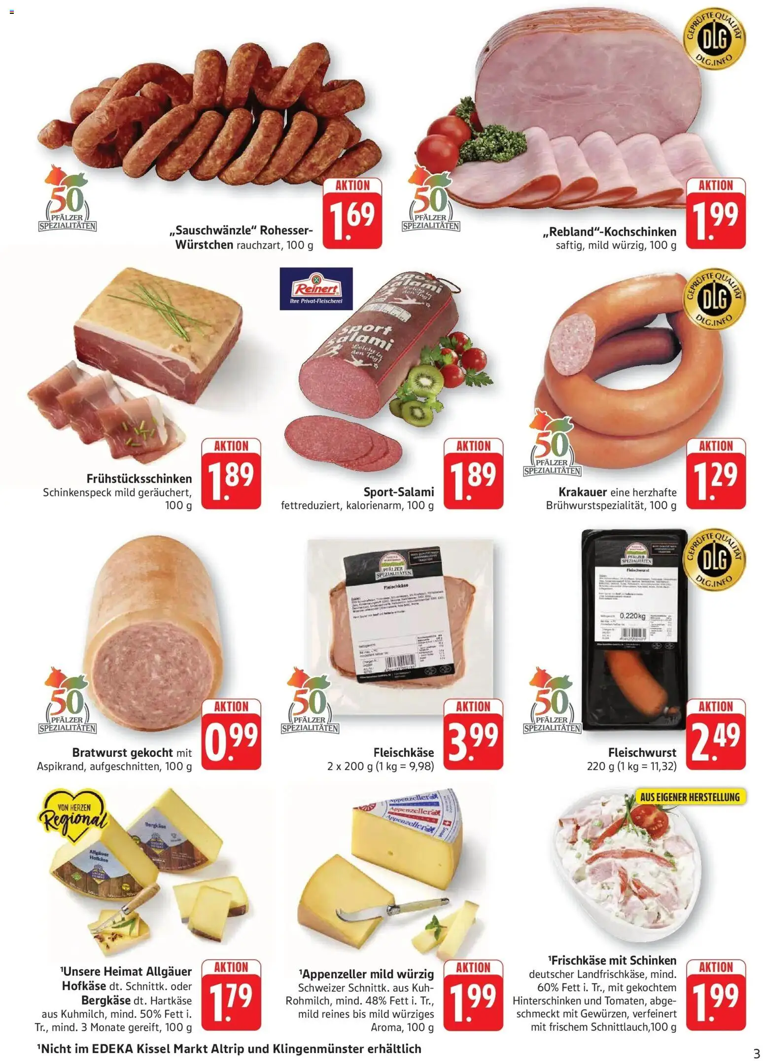 Edeka Prospekt Kröppen (ab 12.10.2026) » Angebote Online | Seite: 3 | Produkte: Spezialitäten, Bratwurst, Schinken