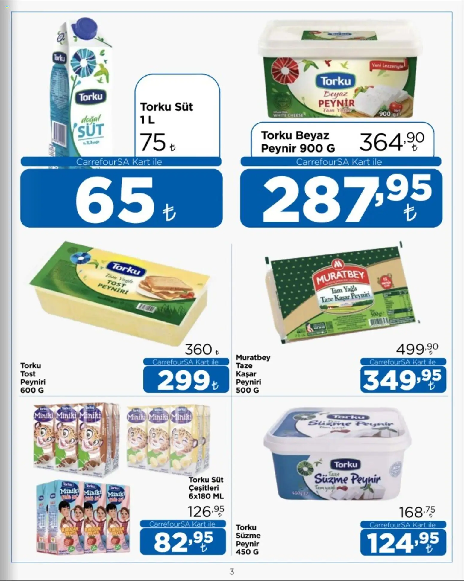 CarrefourSA Katalog - 16 Ekim 2026 tarihinden itibaren geçerlidir | Sayfa: 3 | Ürünler: Süt, Peynir, Süzme peynir