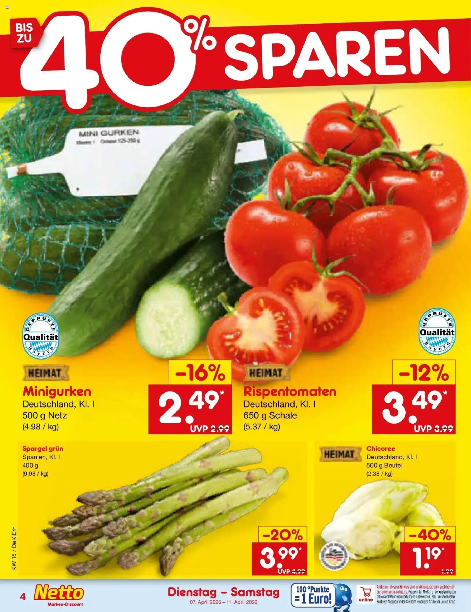 Netto Marken-Discount Prospekt München	 – gültig ab 07.04.2026 | Seite: 6 | Produkte: Spargel, Gurken