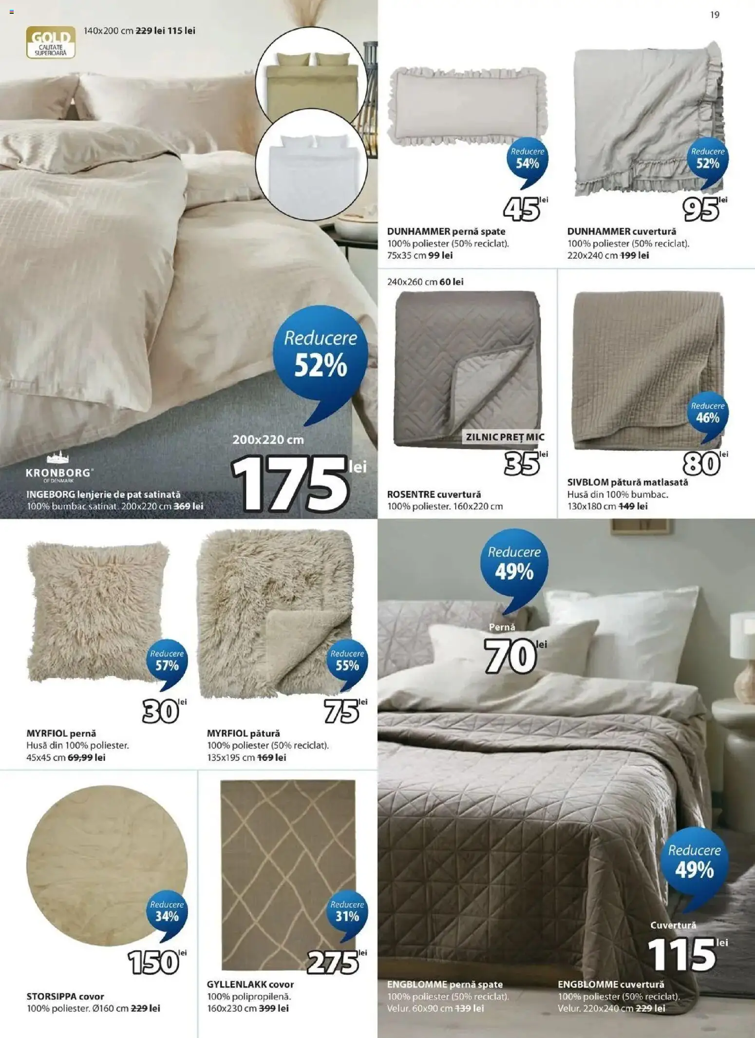 JYSK Catalog - Oferta 25.08.2026 - 23.09.2026 | Pagină: 19 | Produse: Cuvertură, Pat, Pernă, Covor