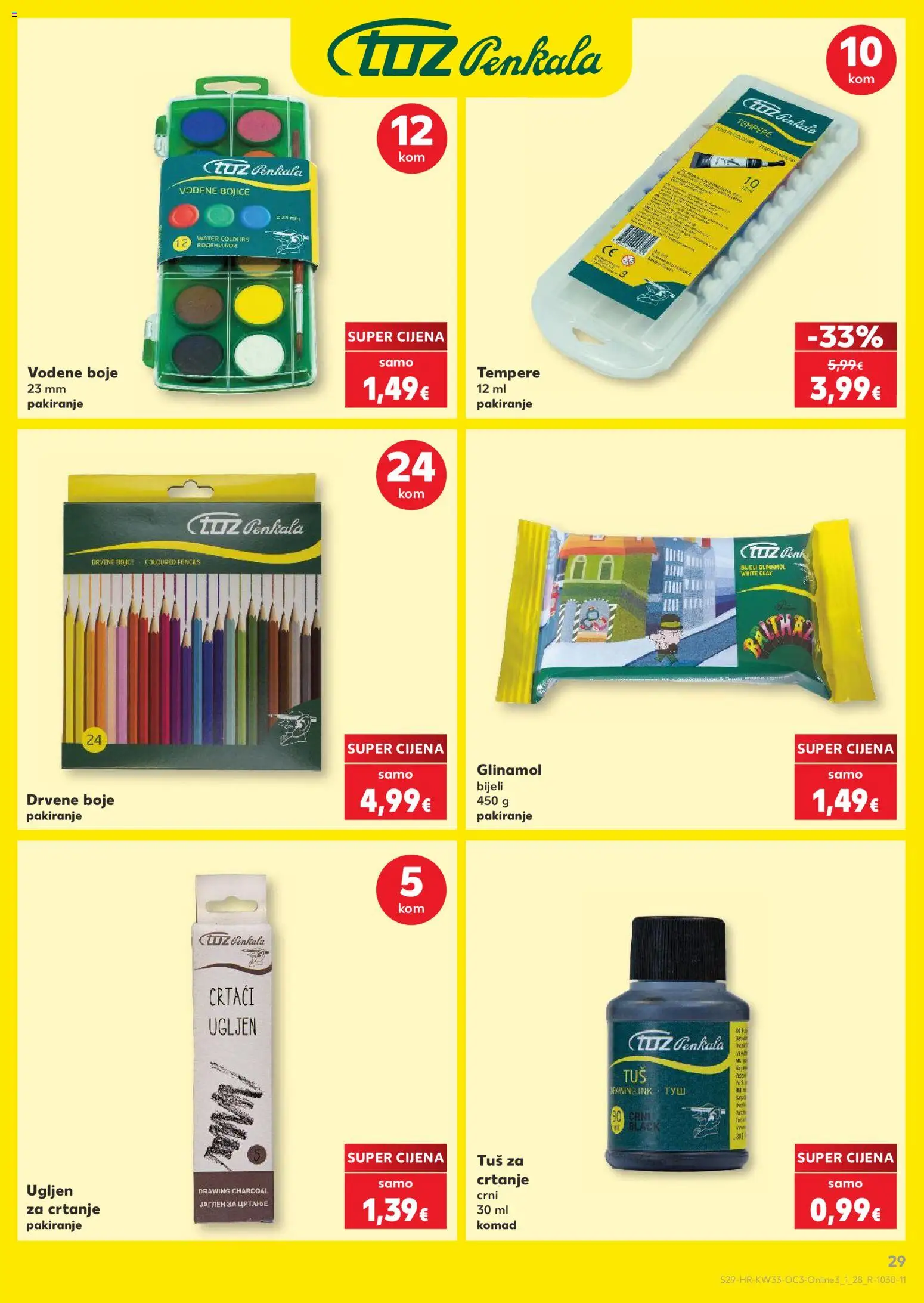 Kaufland katalog | vrijedi od 10.08.2026 | Stranica: 29 | Proizvodi: Vodene boje, Tuš, Drvene bojice, Tempere