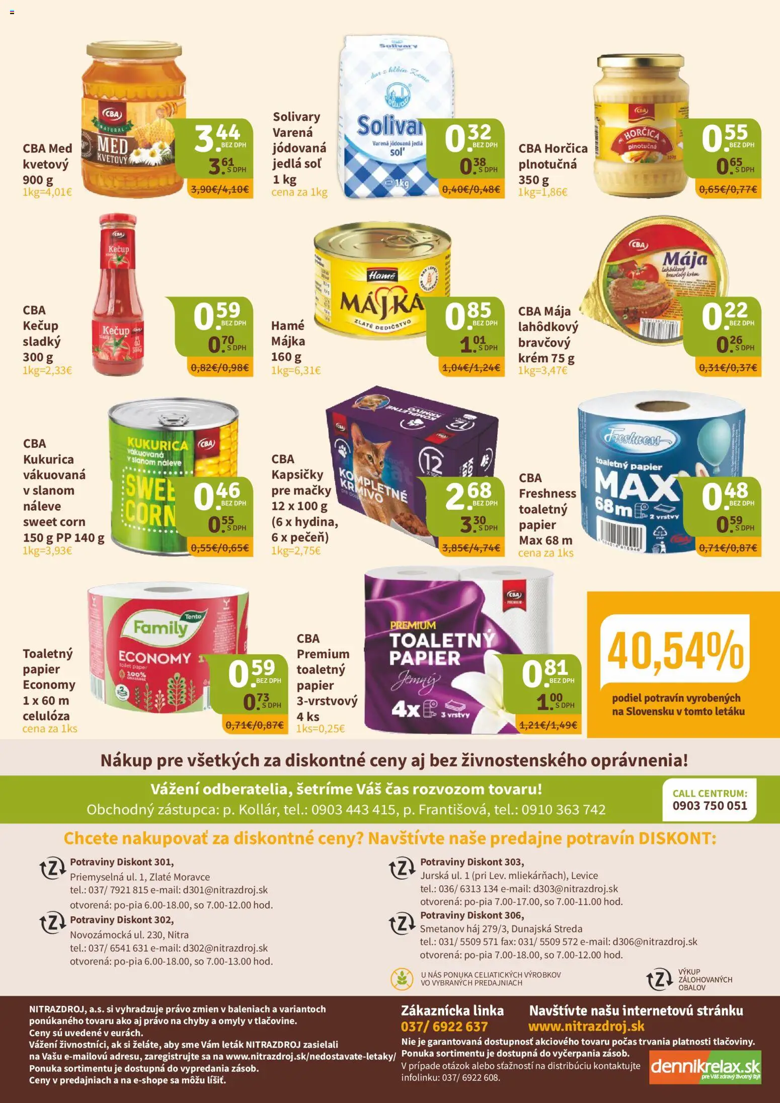 Nové Nitrazdroj akcie – leták je platný od 03.09.2026 | Strana: 8 | Produkty: Kečup, Krém, Med, Kukurica