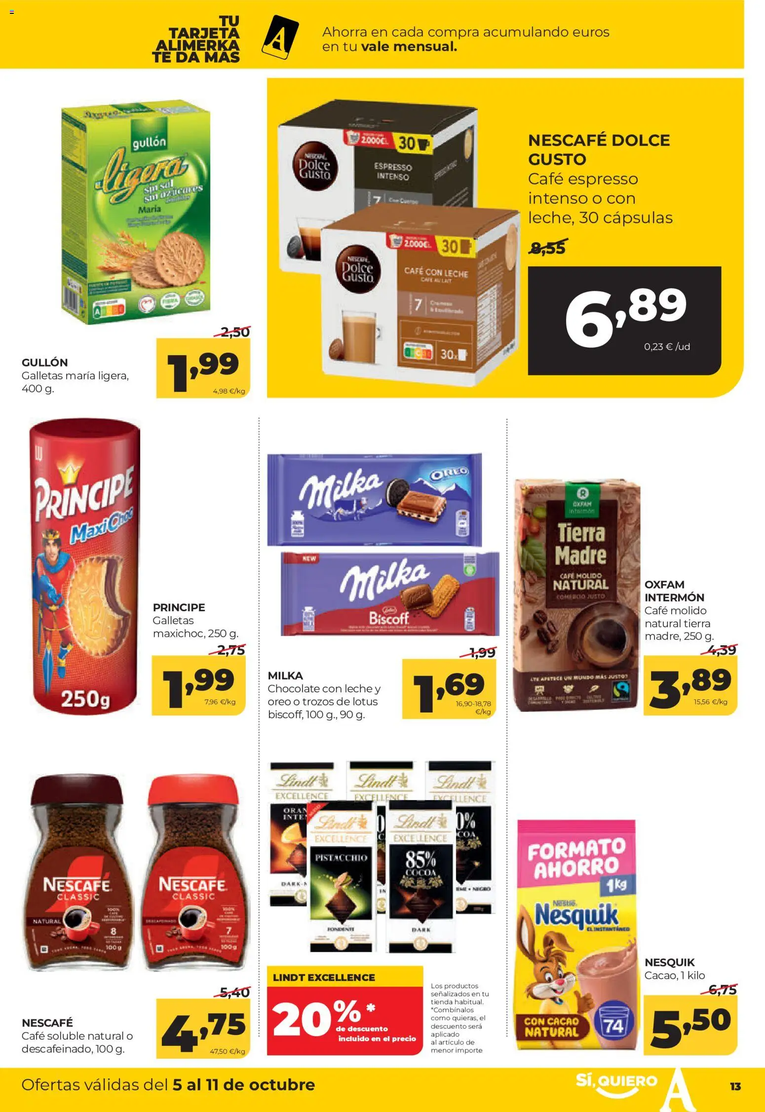 Alimerka folleto Castilla y León │ válido desde el 05/10/2026 | Página: 13 | Productos: Oreo, Lindt, Té, Lotus