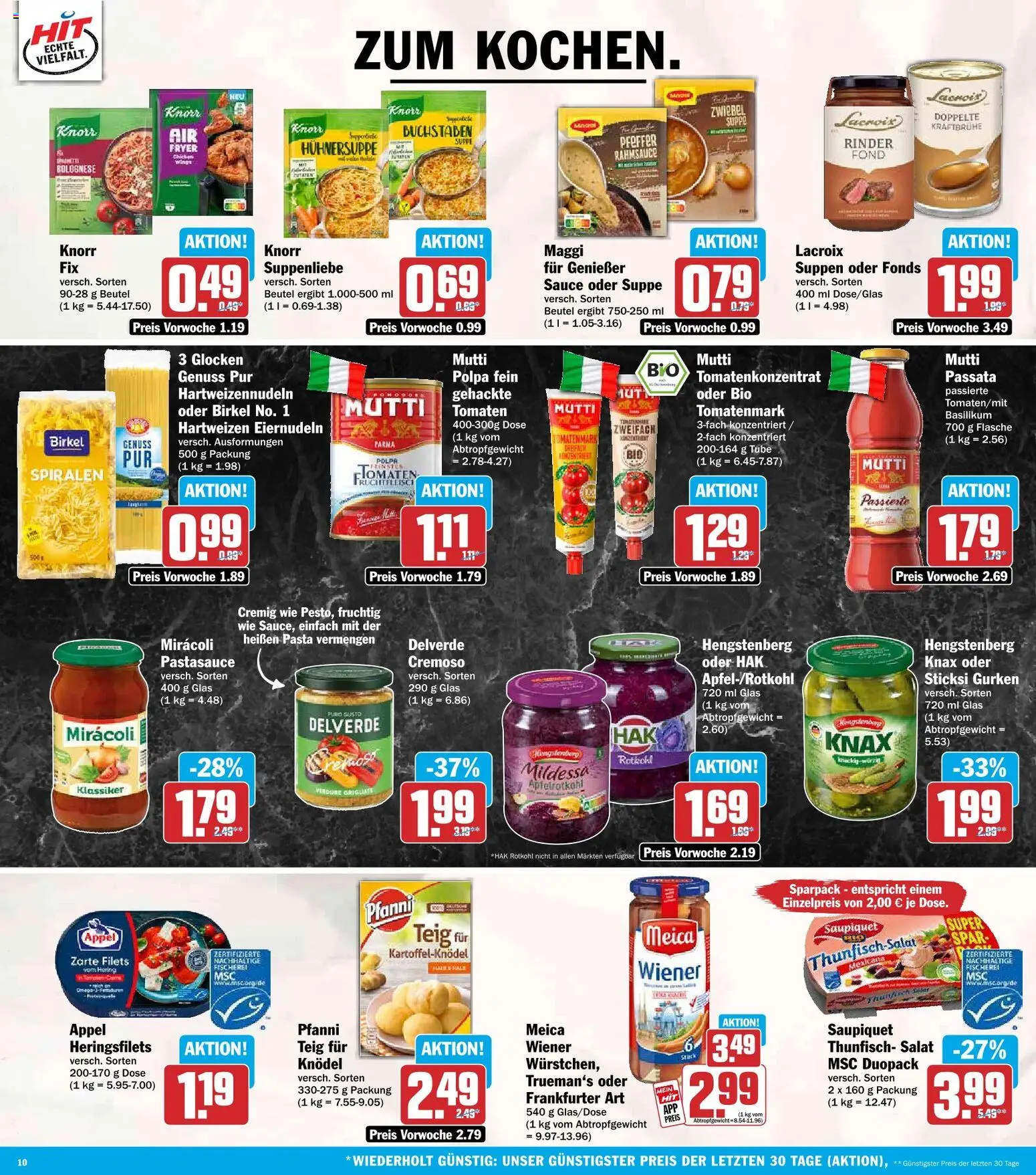 HIT Prospekt – gültig ab 26.10.2026 | Seite: 10 | Produkte: Thunfisch, Tomaten, Meica, Pfeffer