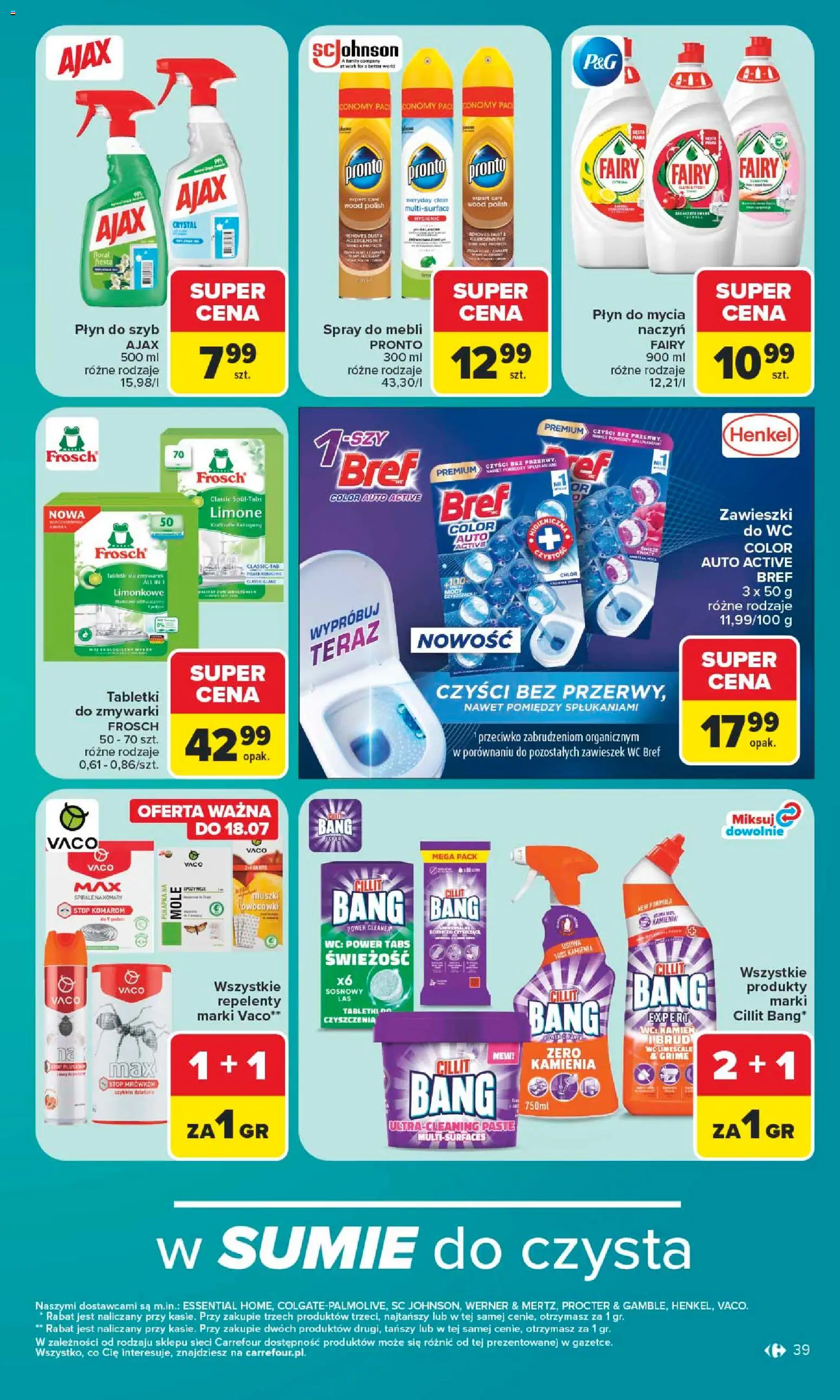 Carrefour gazetka od 06.07.2026 | Strona: 39 | Produkty: Cleaner, Fairy, Kwiaty