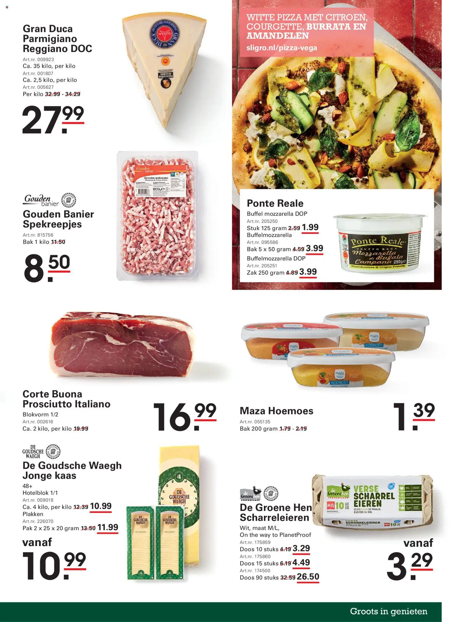 {H1} | Pagina: 13 | Producten: Eieren, Pizza, Zak, Mozzarella