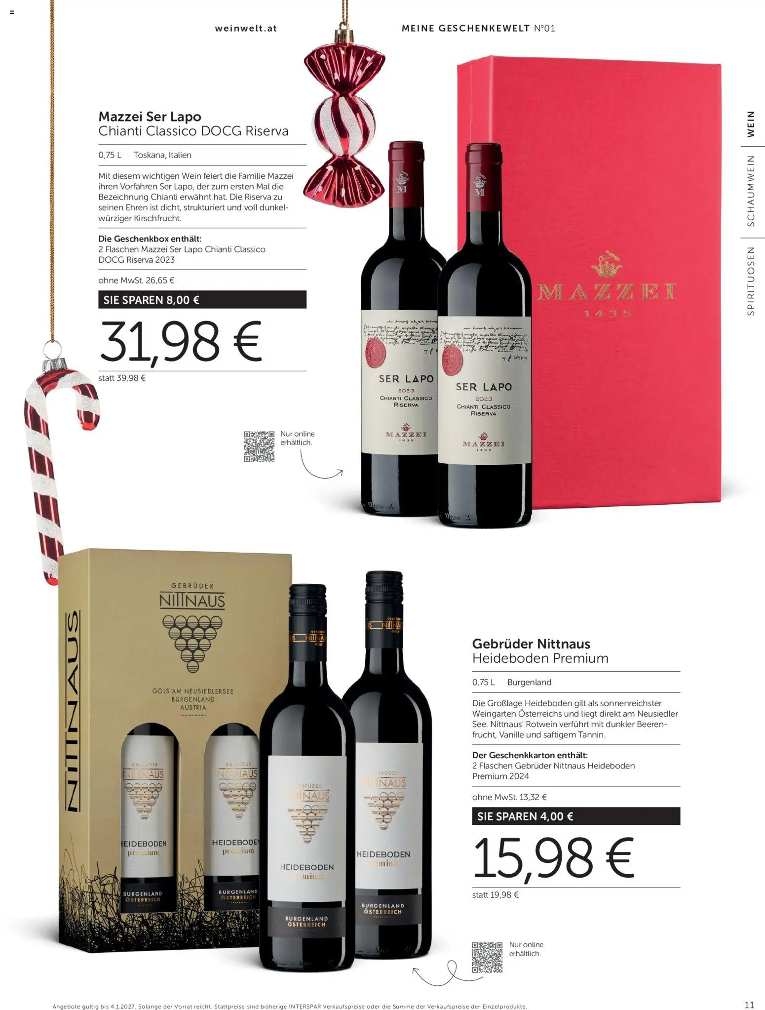 Interspar GESCHENKE WELT gültig ab 13.10.2026 | Seite: 11 | Produkte: Vanille, Rotwein, Wein