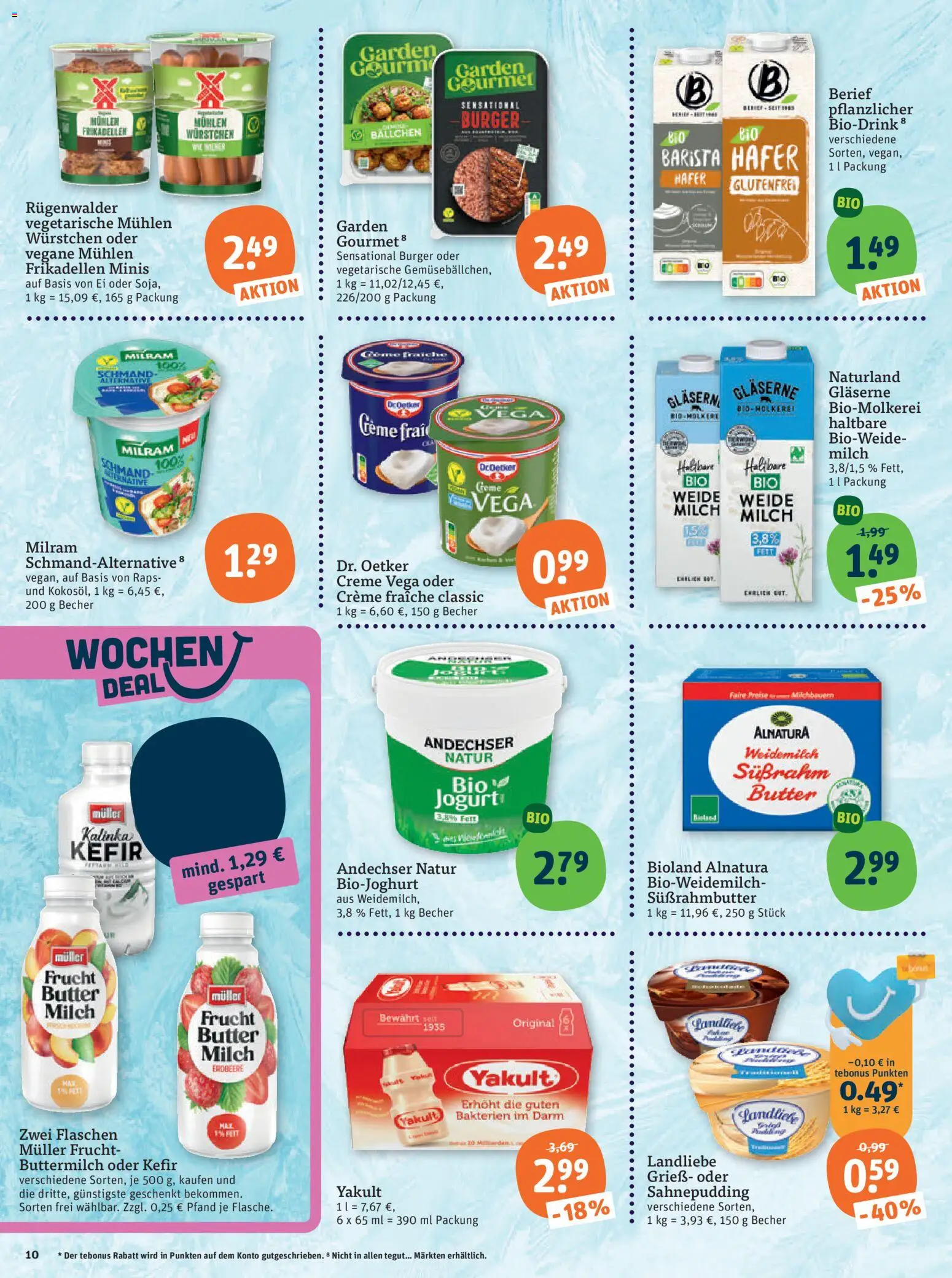 Tegut Prospekt – gültig ab 19.06.2026 | Seite: 12 | Produkte: Kefir, Milch, Butter, Milram