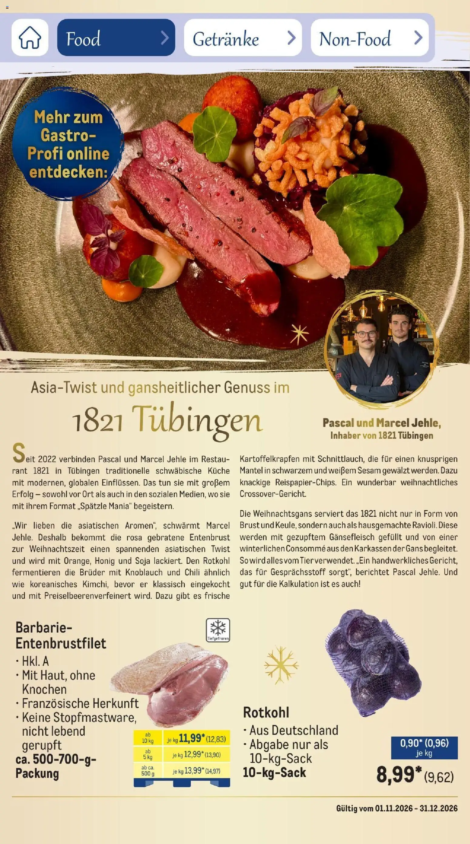 Metro Saisonkatalog Festtage voller Genuss – gültig ab 01.11.2026 | Seite: 22 | Produkte: Rotkohl, Knoblauch, Chili, Mantel