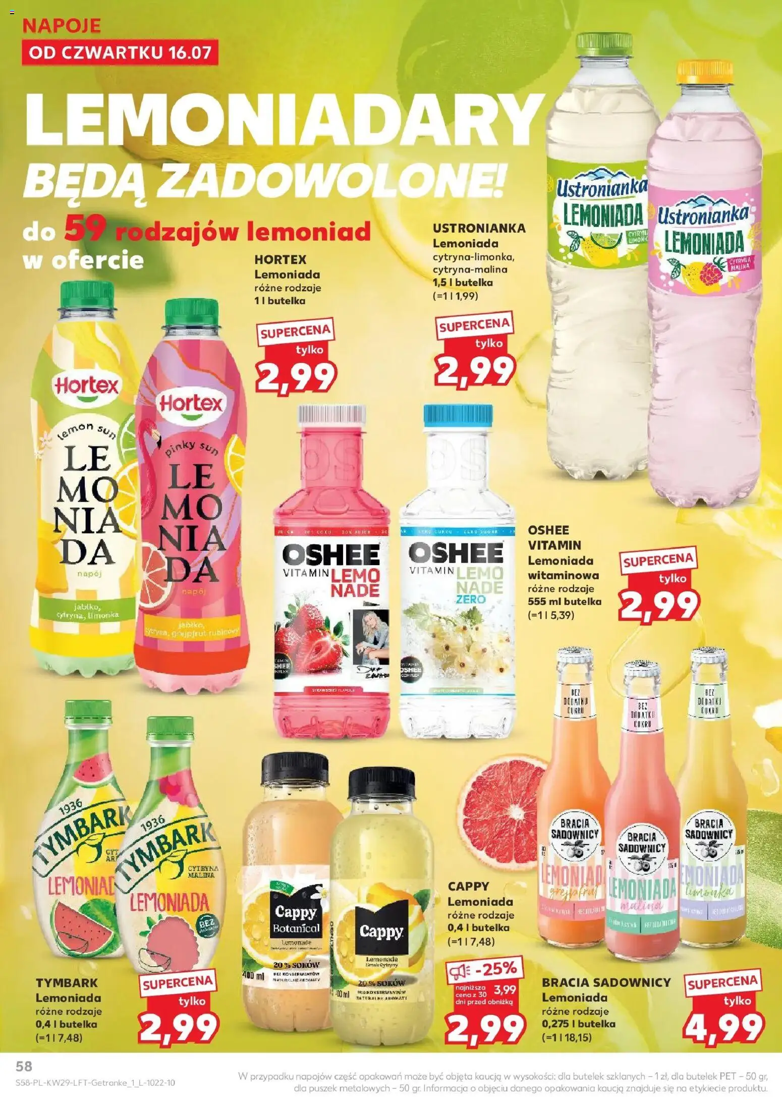 Kaufland gazetka od 16.07.2026 | Strona: 58 | Produkty: Tymbark, Cytryny, Oshee, Grejpfrut