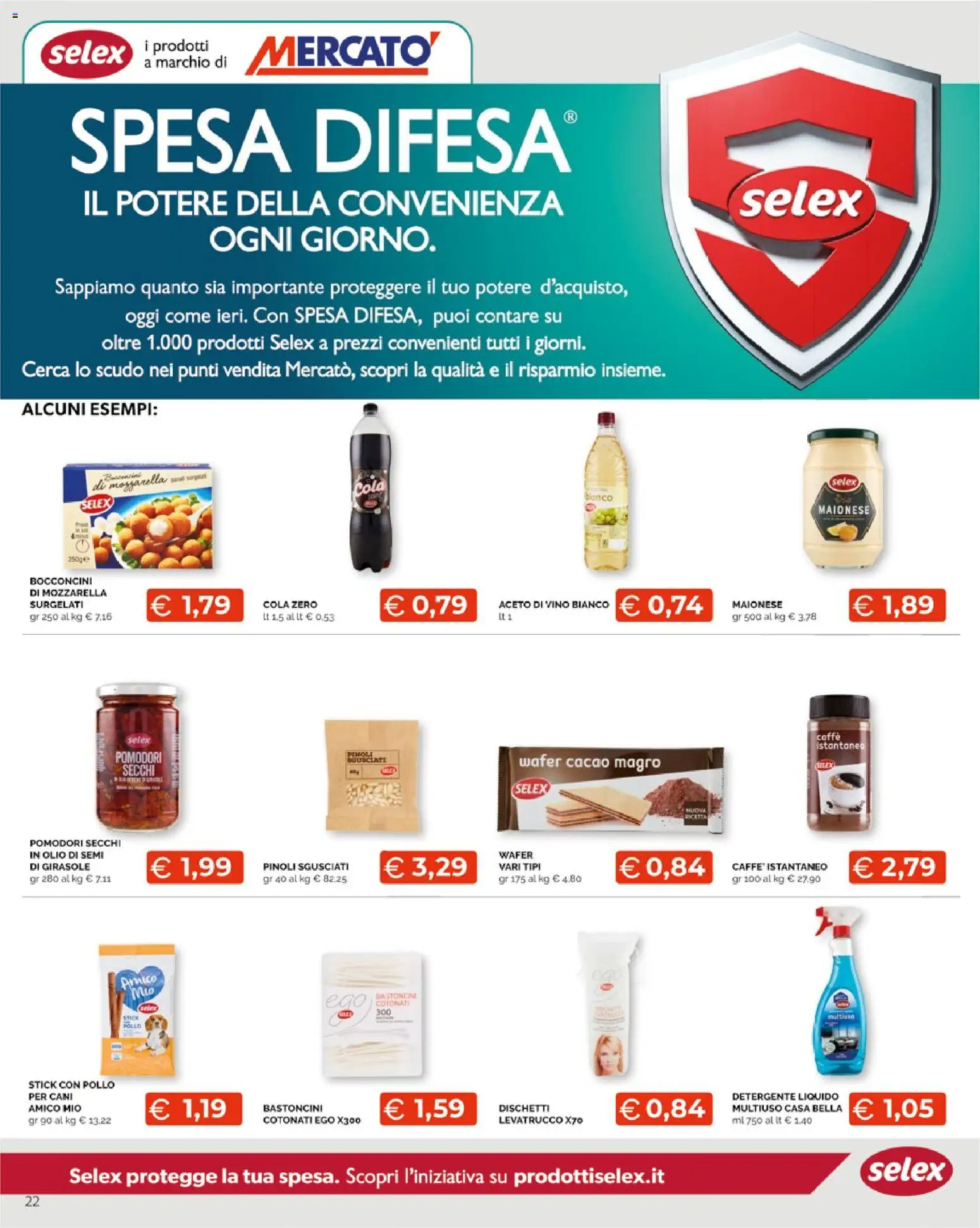 Volantino Mercatò del 20/07/2026 | Pagina: 22 | Prodotti: Pollo, Detergente, Mozzarella, Olio