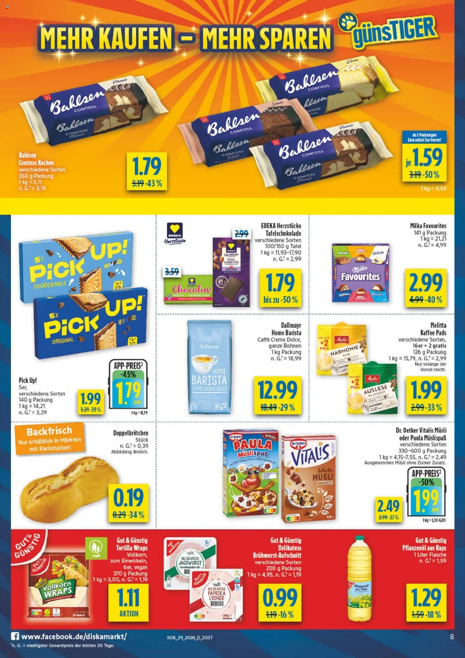 Diska Prospekt – gültig ab 13.07.2026 | Seite: 8 | Produkte: Melitta, Kaffeepads, Milka, Dallmayr
