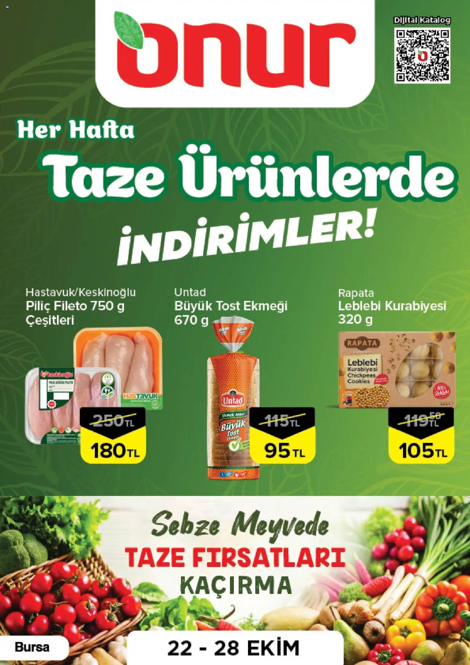 Onur Market - Taze Ürünlerde İndirimler Bursa - 22 Ekim 2026 tarihinden itibaren geçerlidir | Sayfa: 1 | Ürünler: Sebze, Piliç