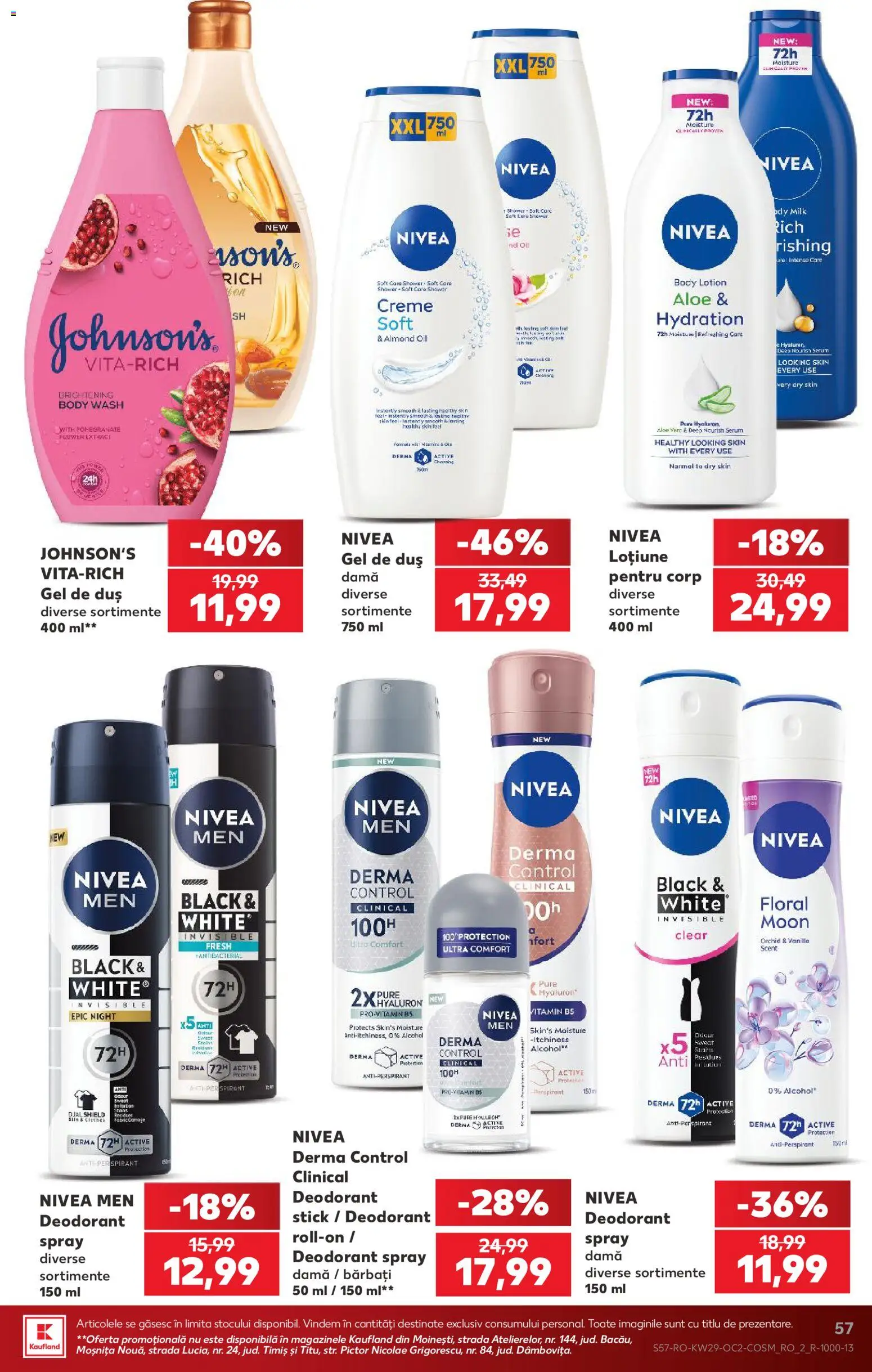 Noul catalog Kaufland – valabil de la 15.07.2026 | Pagină: 57 | Produse: Serum, Aloe vera, Gel de duș, Black