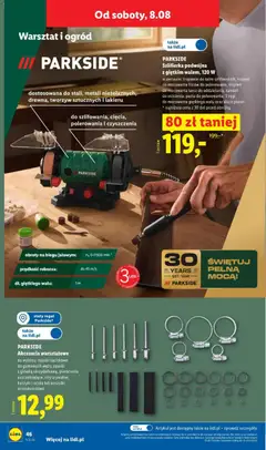 Pogląd oferty "Lidl Katalog" - ważna od 03.08.2026 | Strona: 52 | Produkty: Regał, Szlifierka
