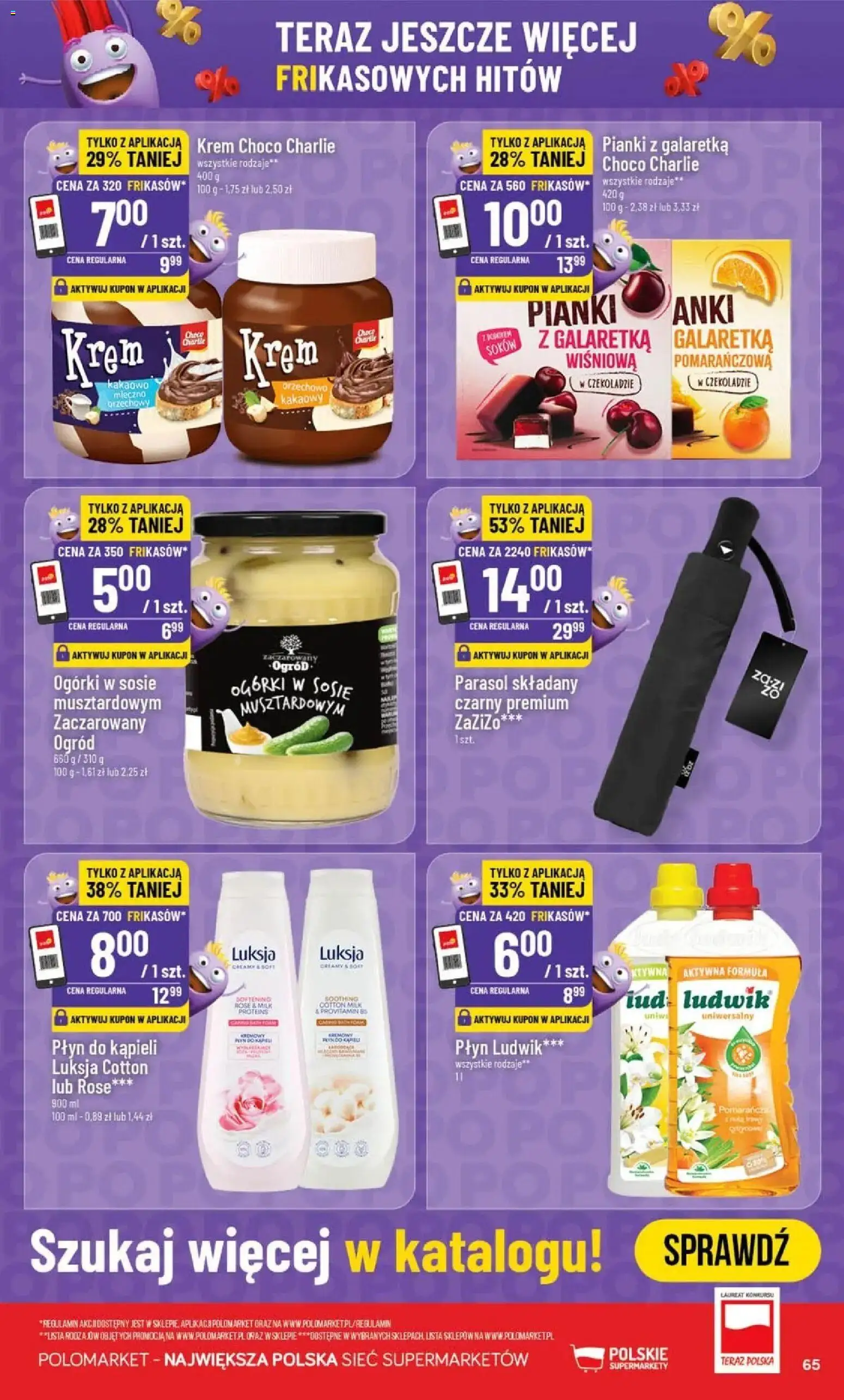 Nowa POLOmarket gazetka od jutra 07.10.2026 | Strona: 65 | Produkty: Galaretka, Parasol, Płyn do kąpieli, Pianki