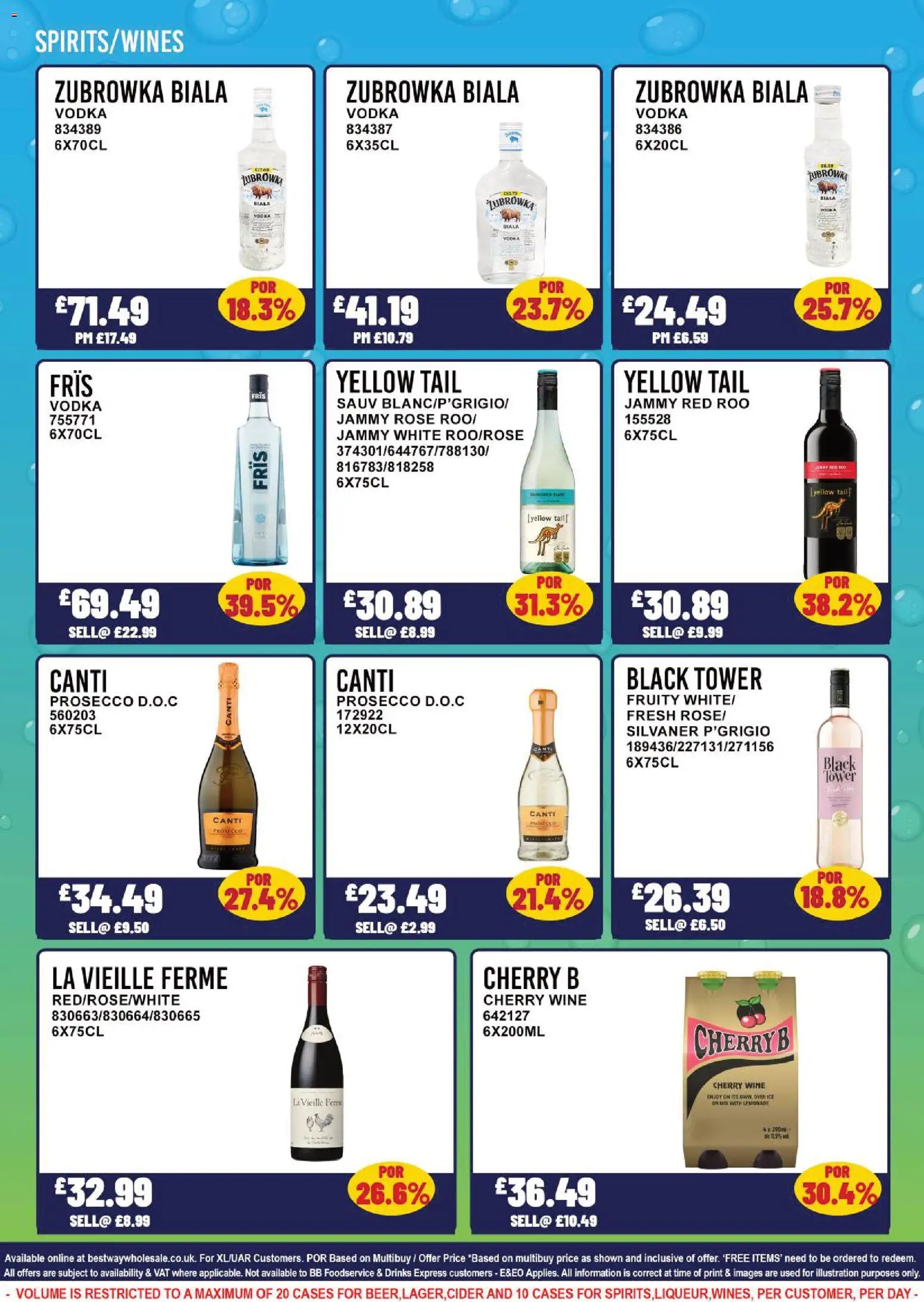 {H1} | Page: 5 | Products: Prosecco, Wine, Vodka