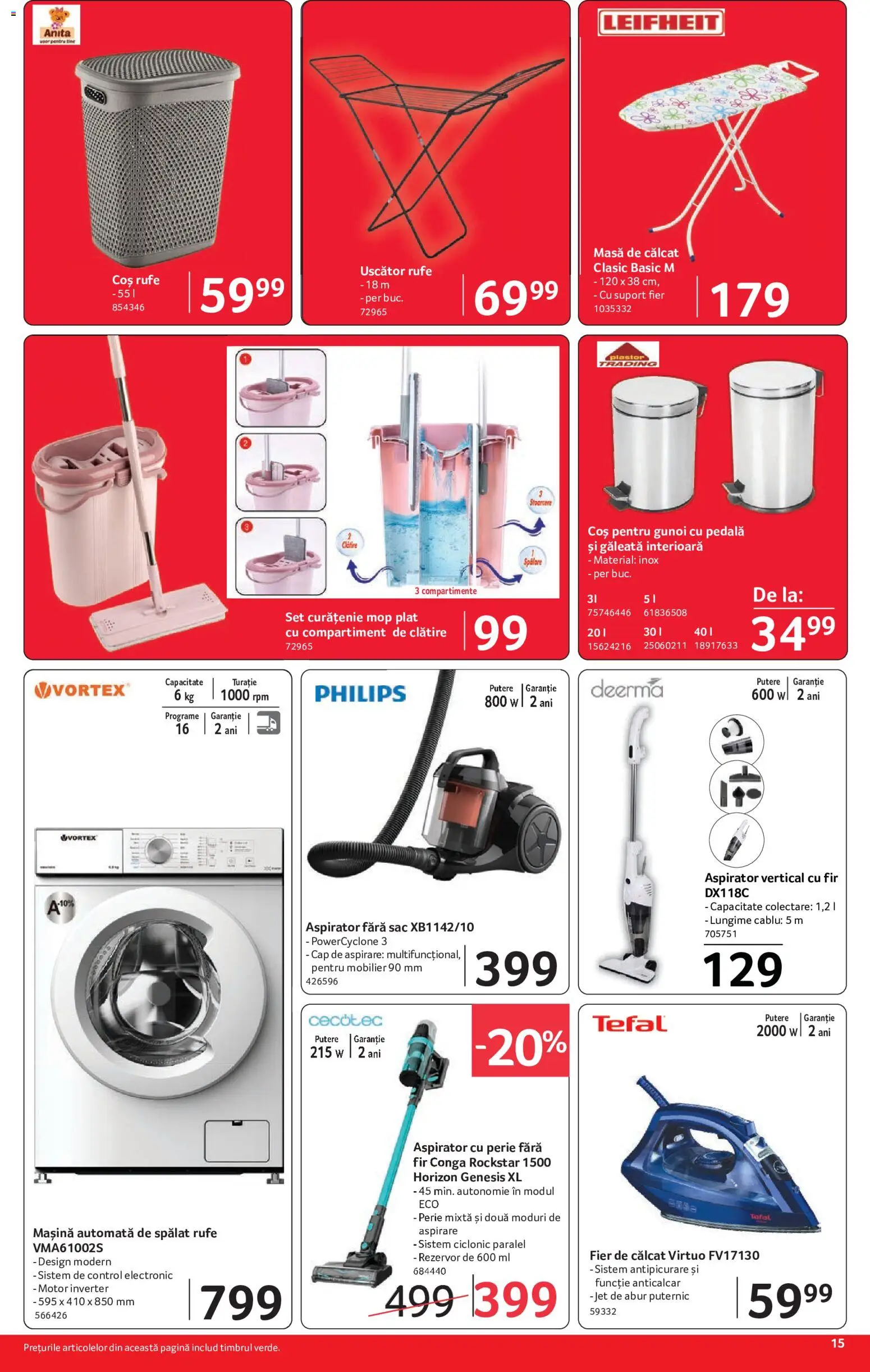 Noul catalog Selgros – valabil de la 10.07.2026 | Pagină: 15 | Produse: Enginar, Cablu, Mop, Coș