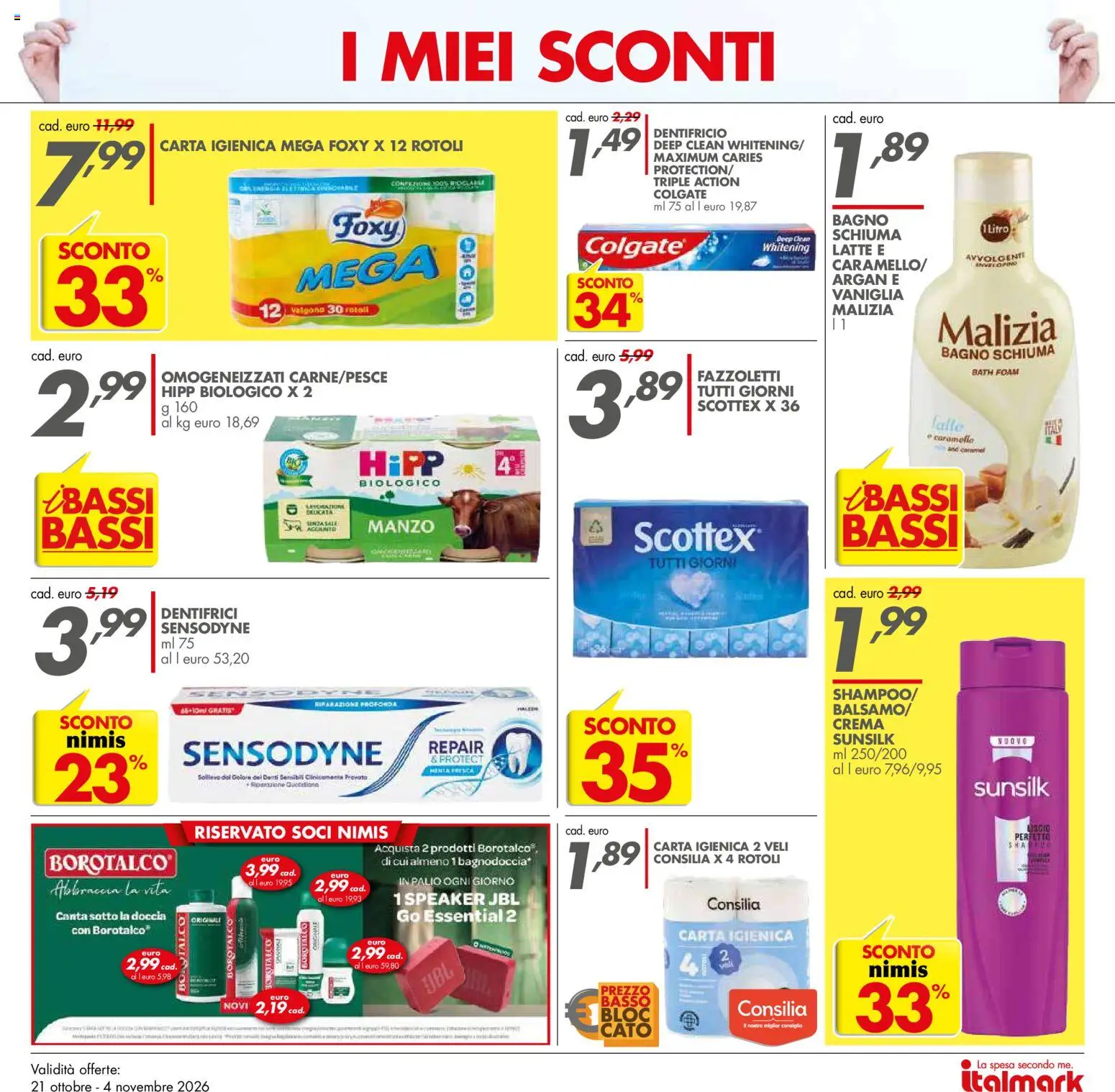 Volantino Italmark del 21/10/2026 | Pagina: 18 | Prodotti: Vaniglia, Manzo, Menta, Bagno