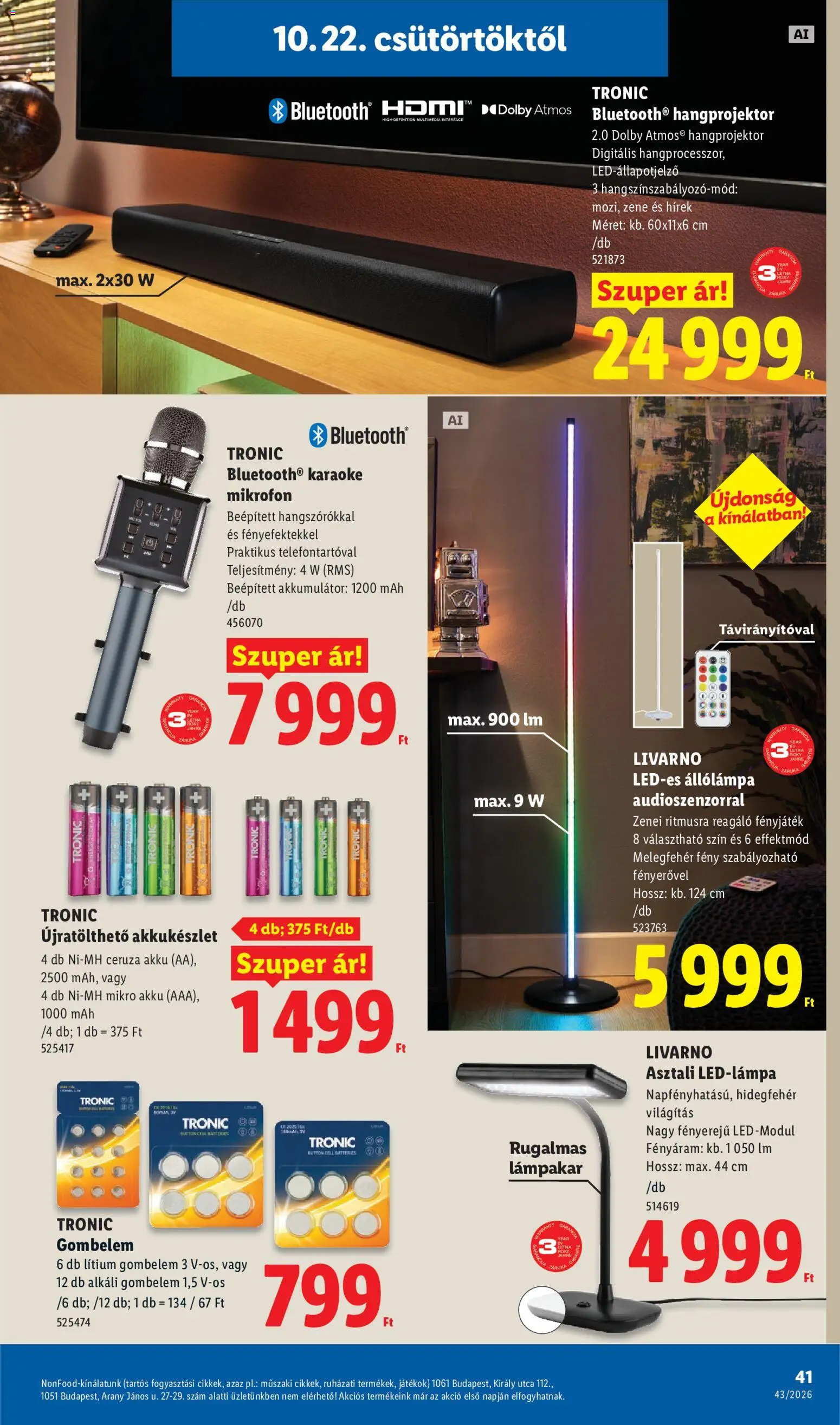 Lidl akciós ujság - amely érvényes a következő dátumtól: 2026.10.22. | Oldal: 41