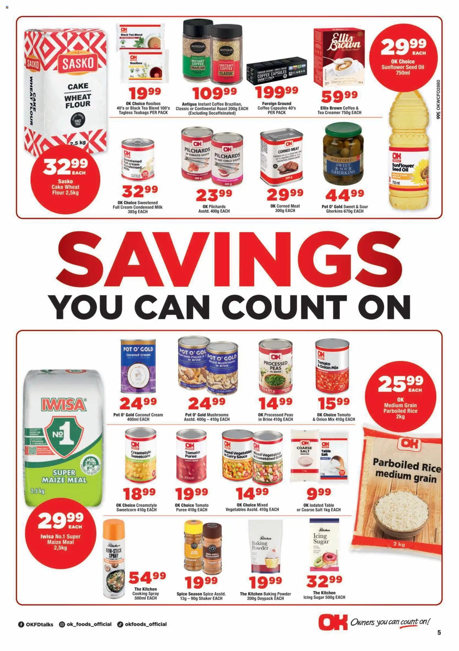 New OK Foods catalogue – valid from 12/08/2026 | Page: 5 | Products: Creamer, Tea, Vegetables, Sugar