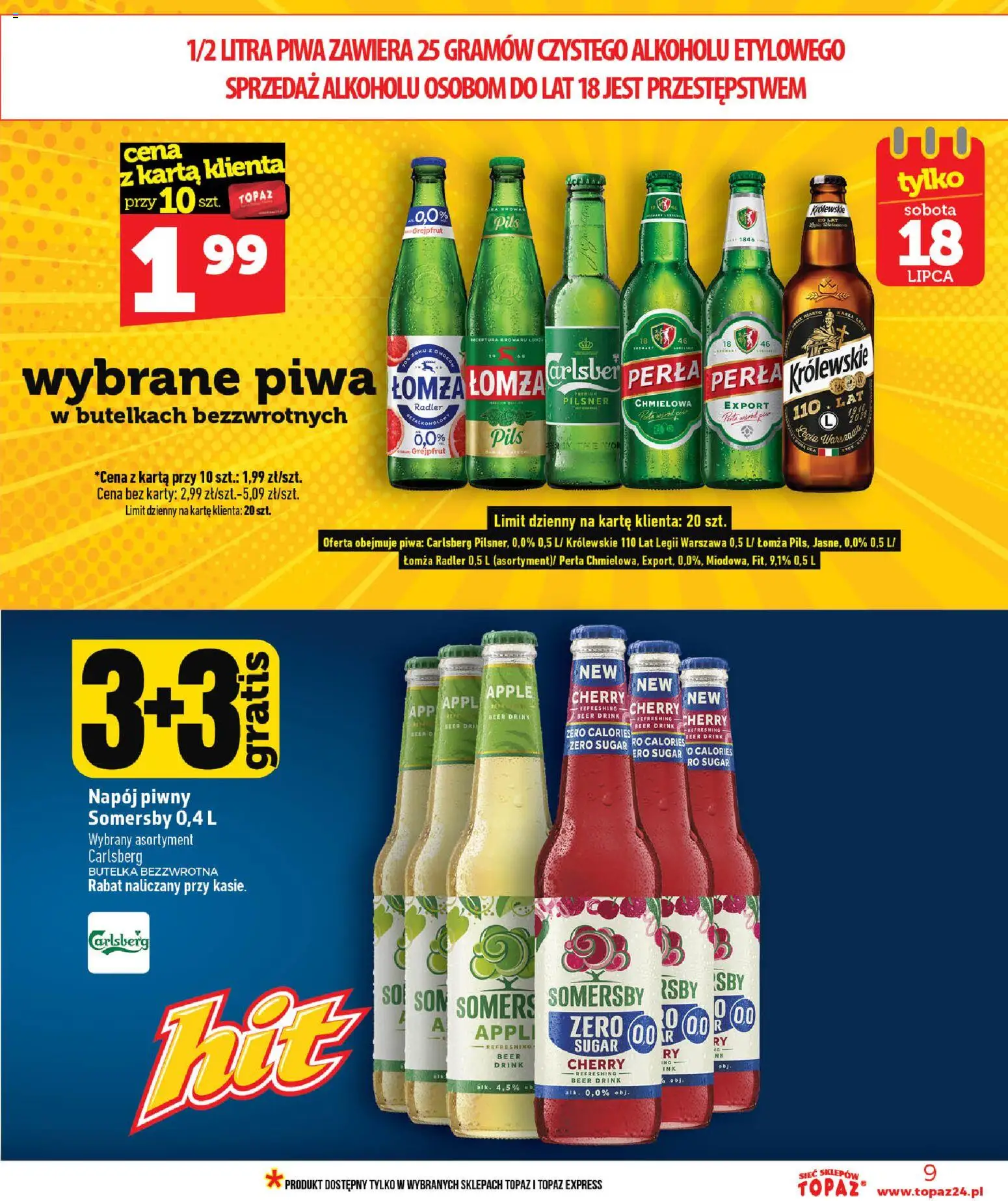 Topaz gazetka od 16.07.2026 | Strona: 9 | Produkty: Karta, Somersby, Grejpfrut