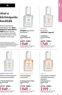 Katalógus Oriflame 2026/07 - amely érvényes a következő dátumtól: 06.05.2026 | Oldal: 75 | Termékek: Fedőlakk, Smink, Körömlakk, Olaj